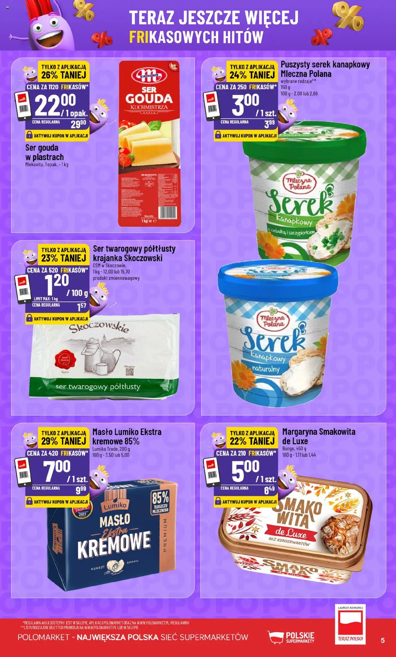 POLOmarket Gazetka - Frikasowe hity od 28.05.2025 | Strona: 5 | Produkty: Serek kanapkowy, Serek, Masło, Ser