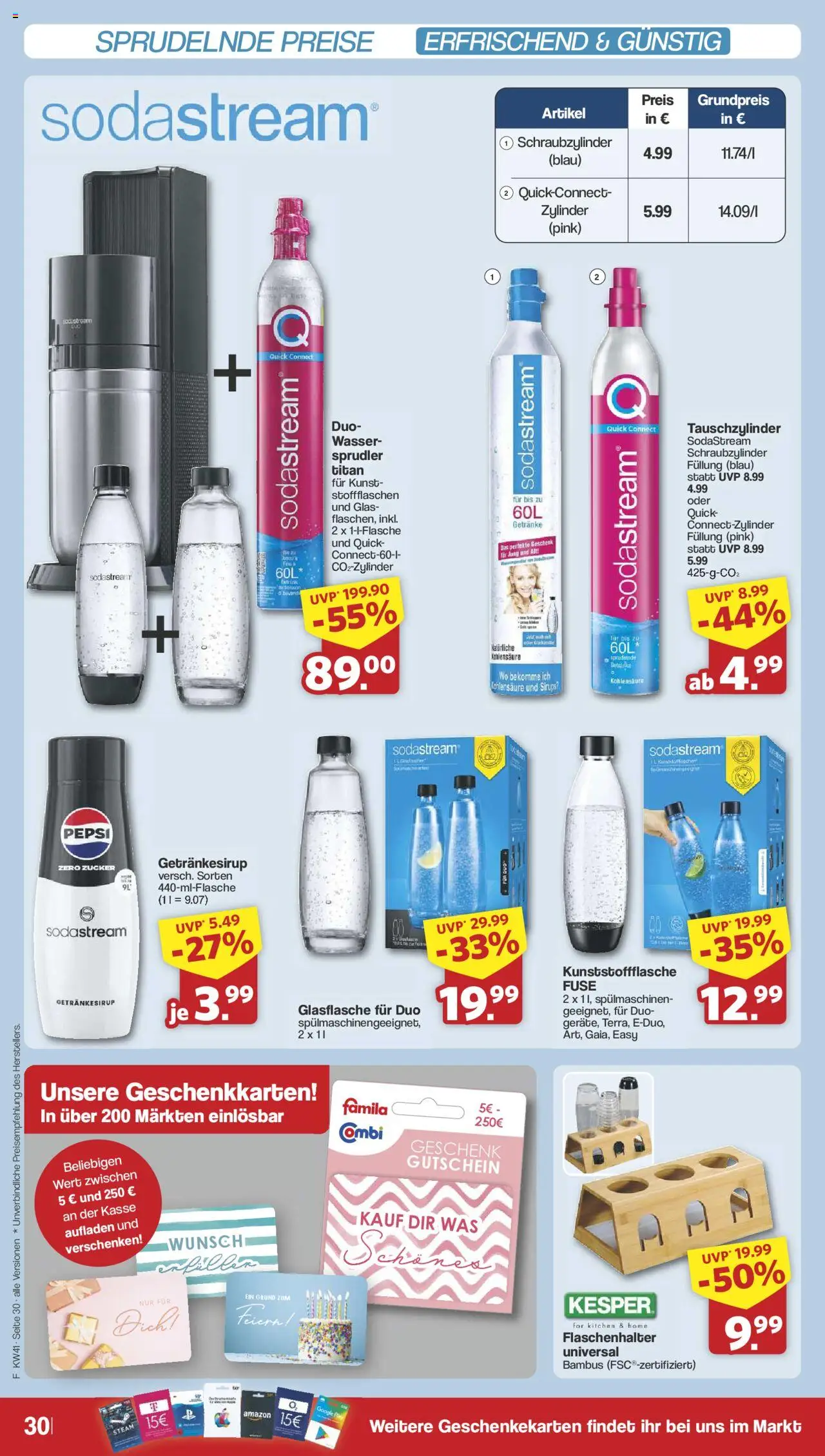 Famila Nordwest Prospekt 	 – gültig ab 06.10.2025 | Seite: 33 | Produkte: Wasser, Zucker, Pepsi, Sodastream