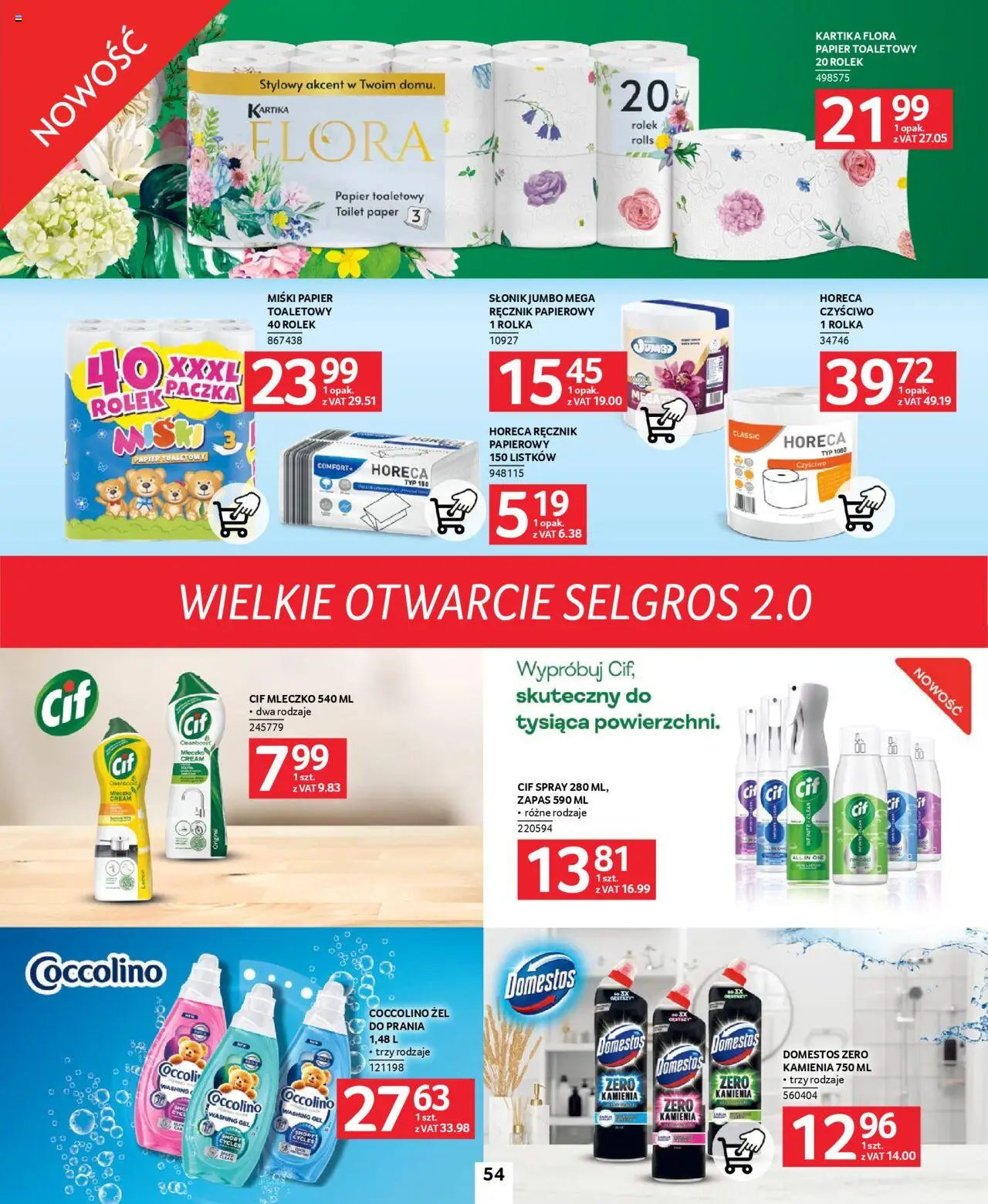 Selgros cash&carry Gazetka - Poznań markowe produkty od 09.10.2025 | Strona: 48 | Produkty: Papier toaletowy, Coccolino, Domestos, Ręcznik papierowy