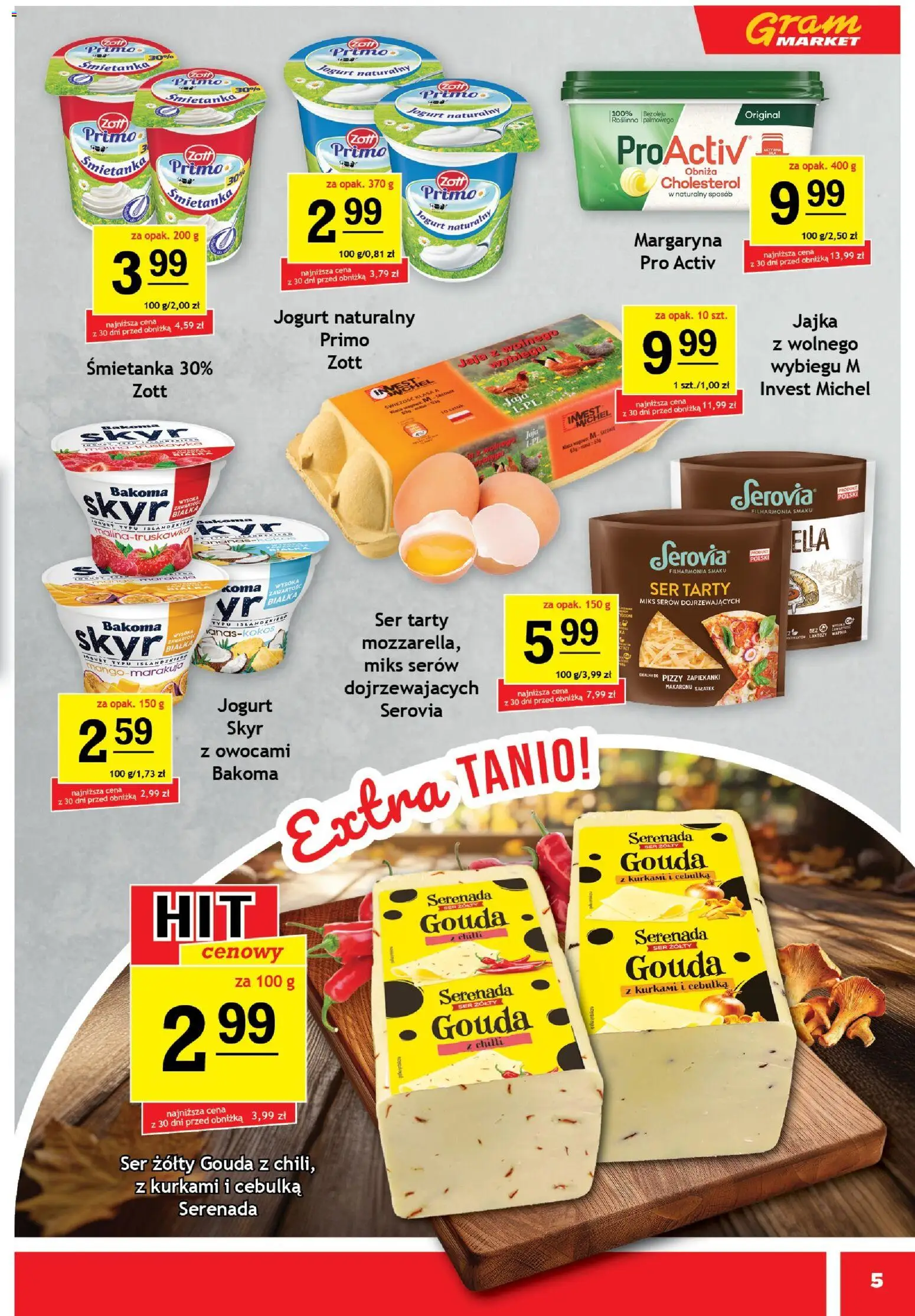 Gram Market Gazetka od 29.10.2025 | Strona: 5 | Produkty: Jogurt naturalny, Jogurt, Jaja, Skyr