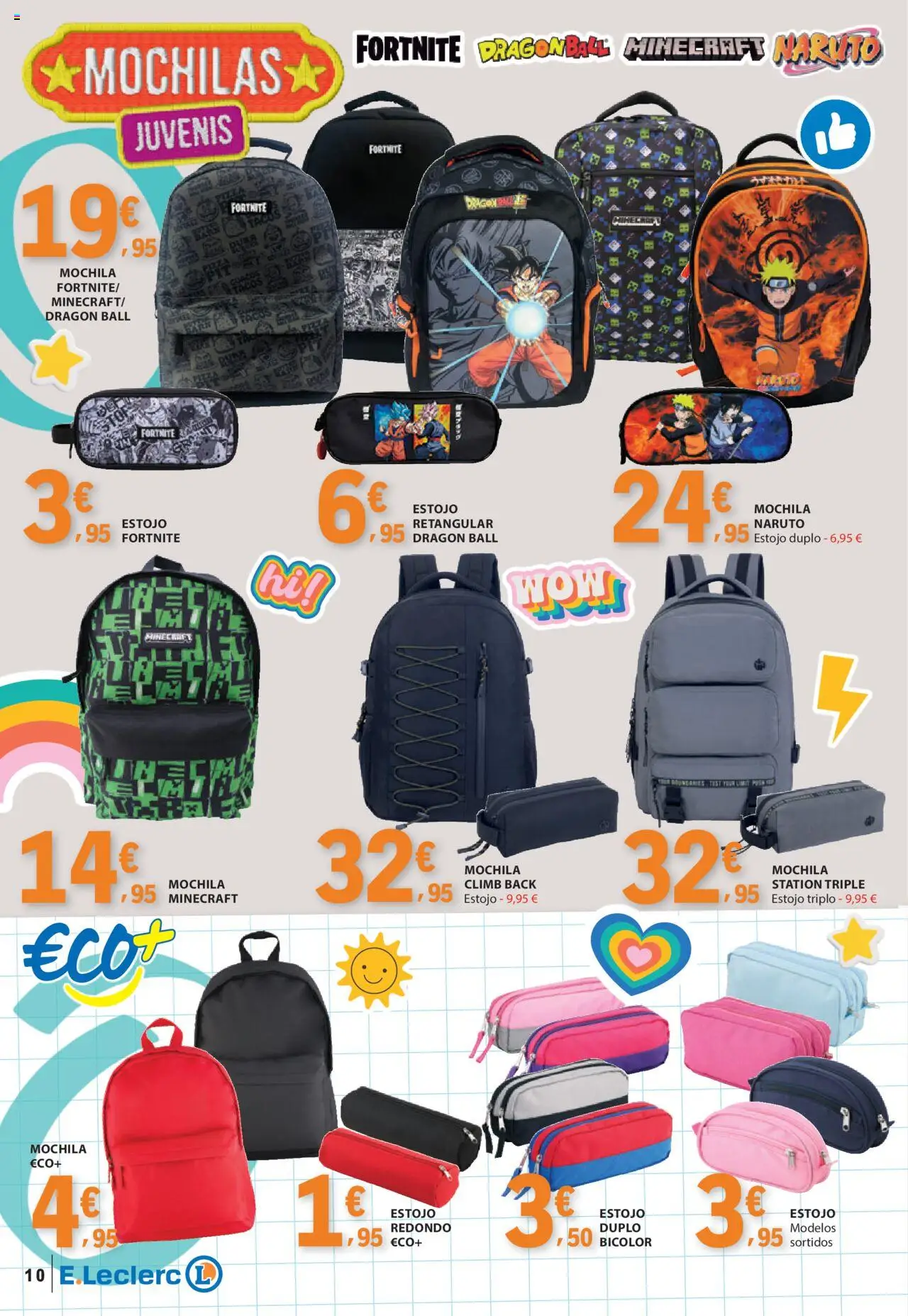 E.Leclerc - Folheto Regresso Aulas │ válido de 05.08.2025 | Página: 10 | Produtos: Mochila, Mochilas