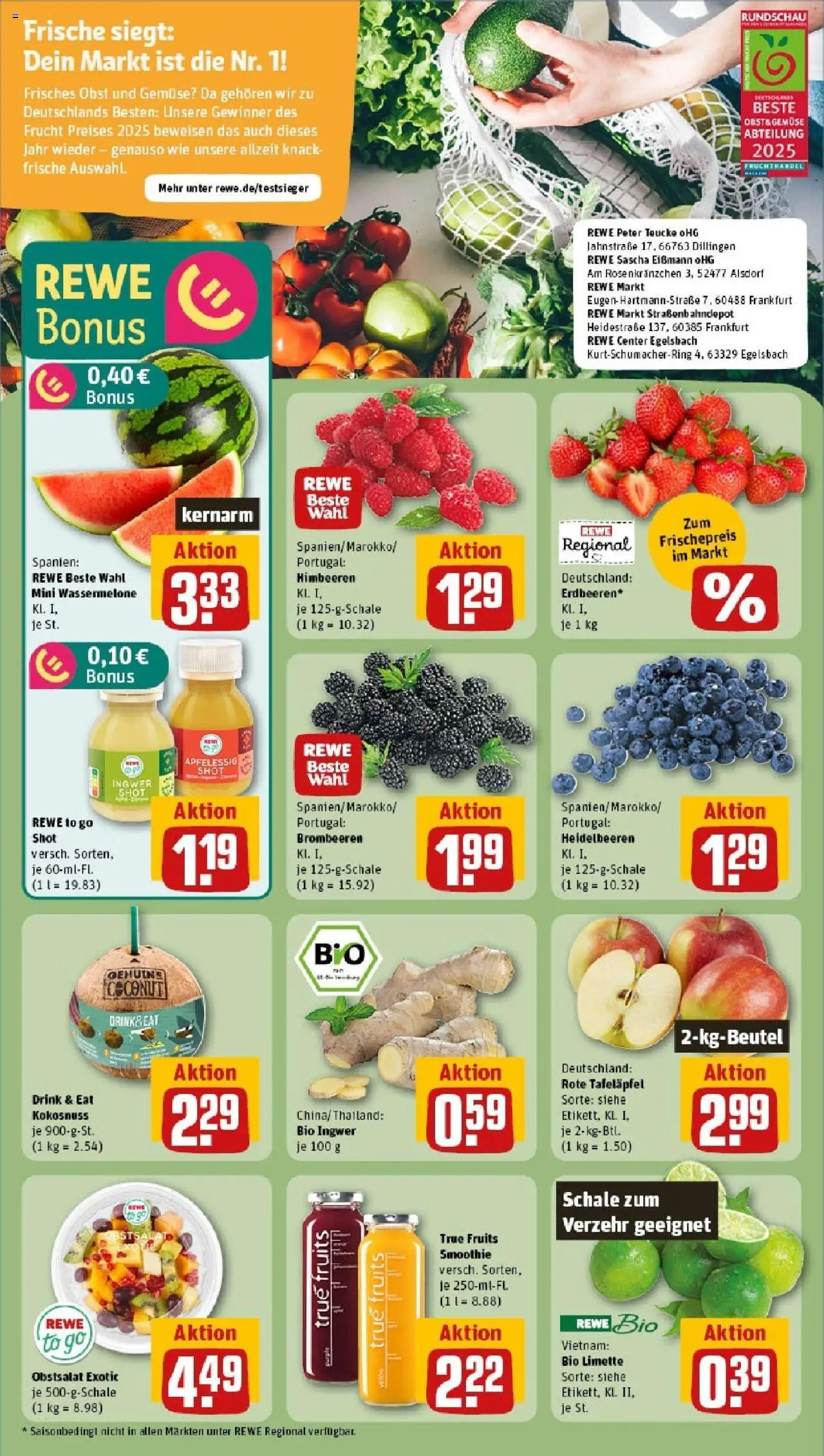 Rewe prospekt Habichtswald/Ehlen	 - gültig ab dem 25.05.2025 | Seite: 6 | Produkte: Himbeeren, Heidelbeeren, Limette, Wassermelone