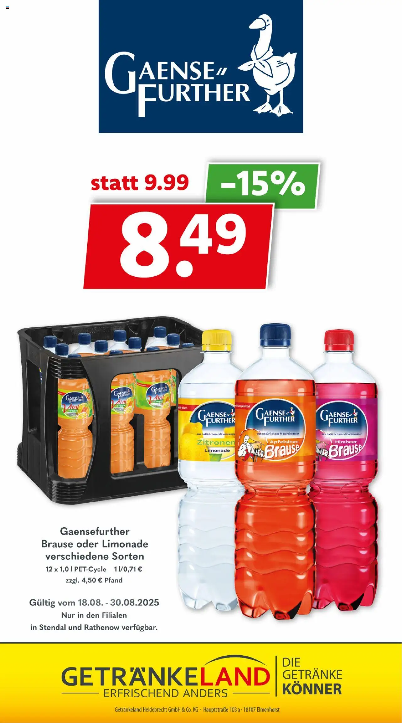 Getränkeland Prospekt 	 - gültig ab dem 18.08.2025 | Seite: 16 | Produkte: Limonade, Mineralwasser, Zitronen