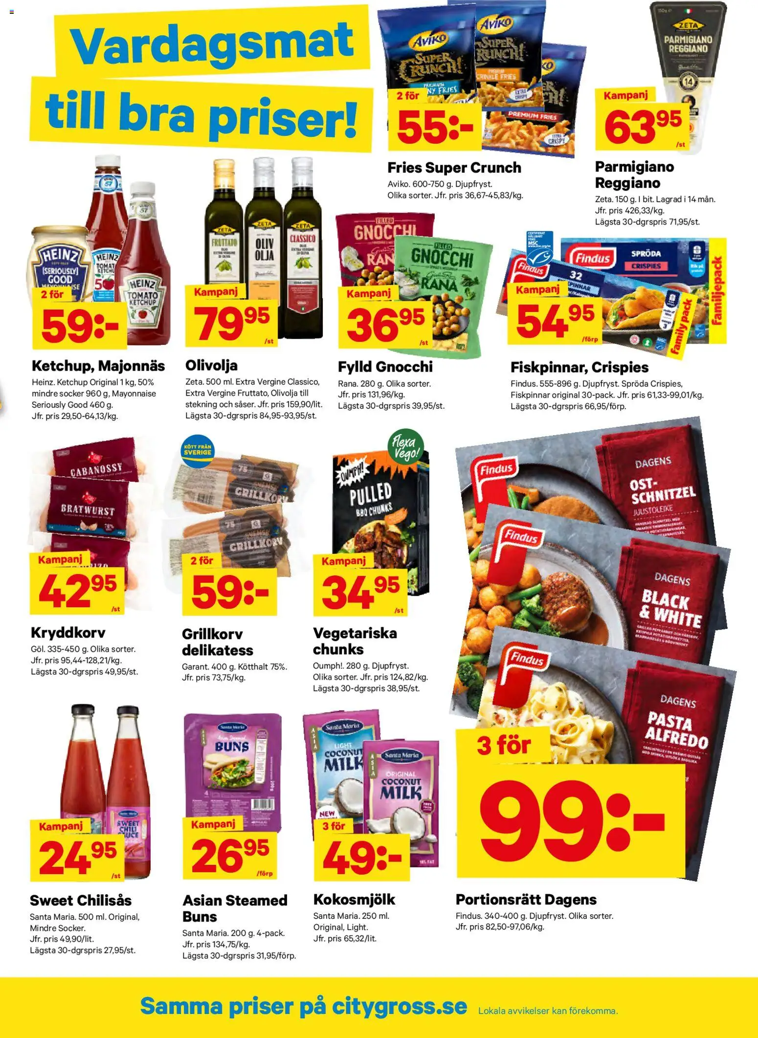 City Gross reklamblad aktuell från 23.02.2026 | Sida: 8 | Produkter: Grillkorv, Ost, Pasta, Ketchup