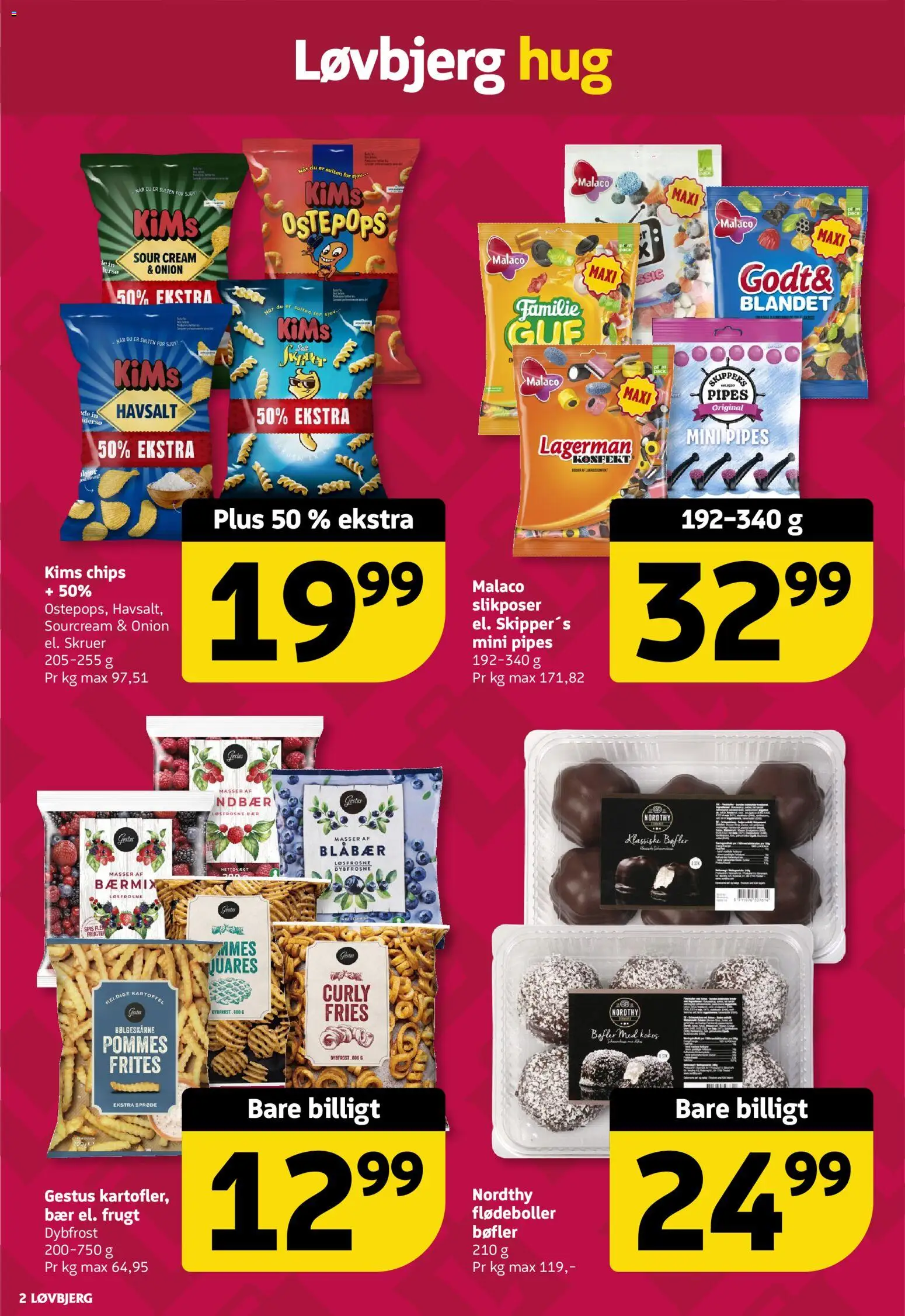 Løvbjerg tilbudsavis – gyldig fra 16.01.2026 | Side: 2 | Produkter: Blåbær, Chips, Flødeboller, Salt