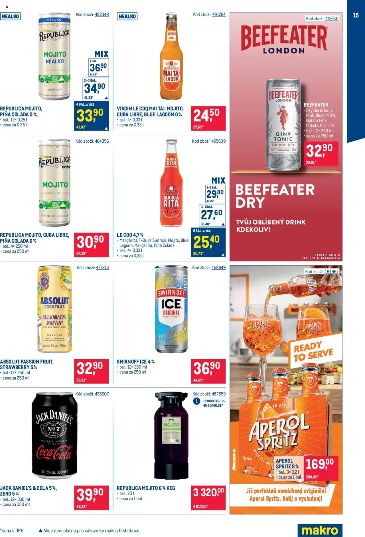 Makro leták - Bar od 08.10.2025 | Strana: 15 | Produkty: Martini, Spritz, Jack Daniel’s, Cola