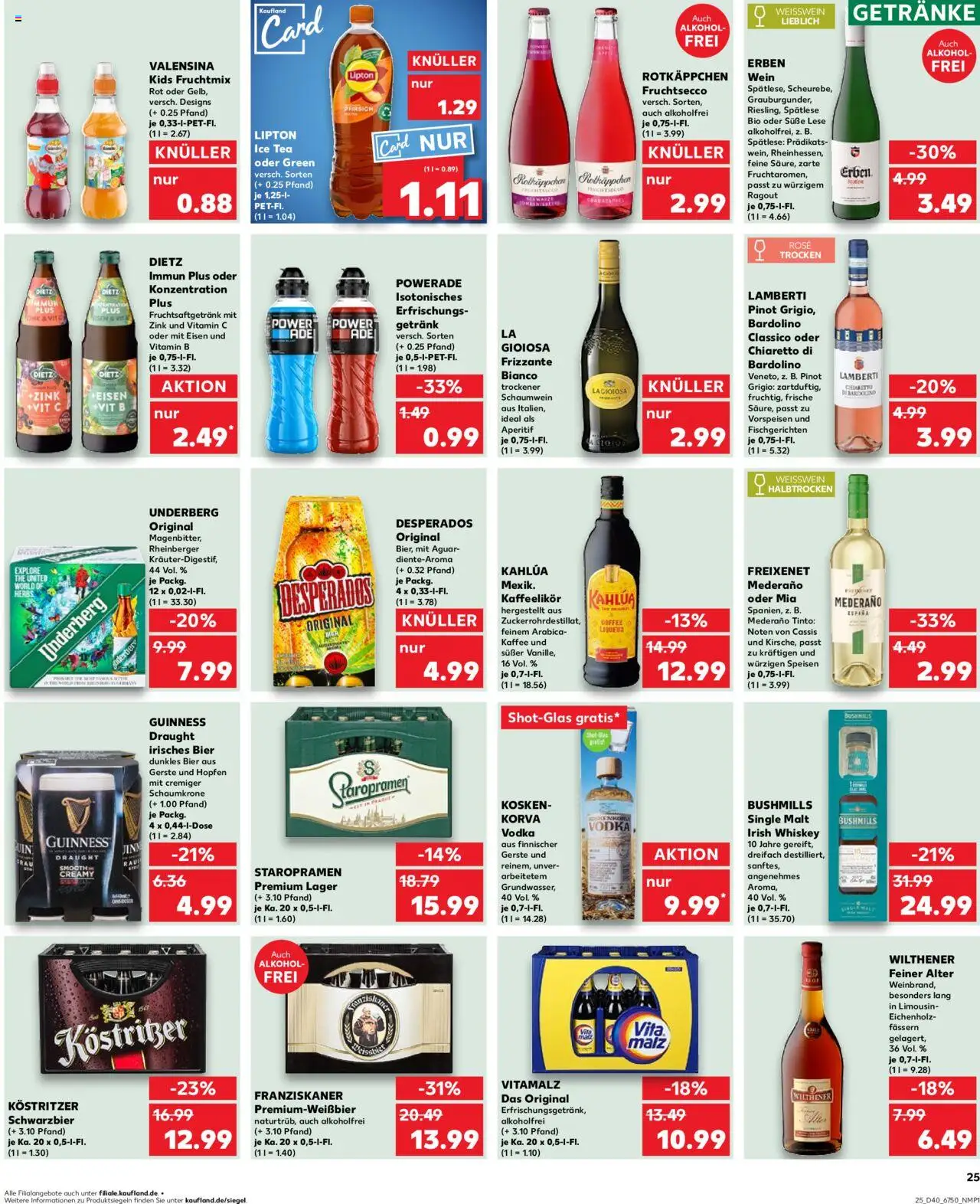 Kaufland prospekt Berlin	 – gültig ab 05.10.2025 | Seite: 25 | Produkte: Wilthener, Kostritzer, Freixenet, Underberg