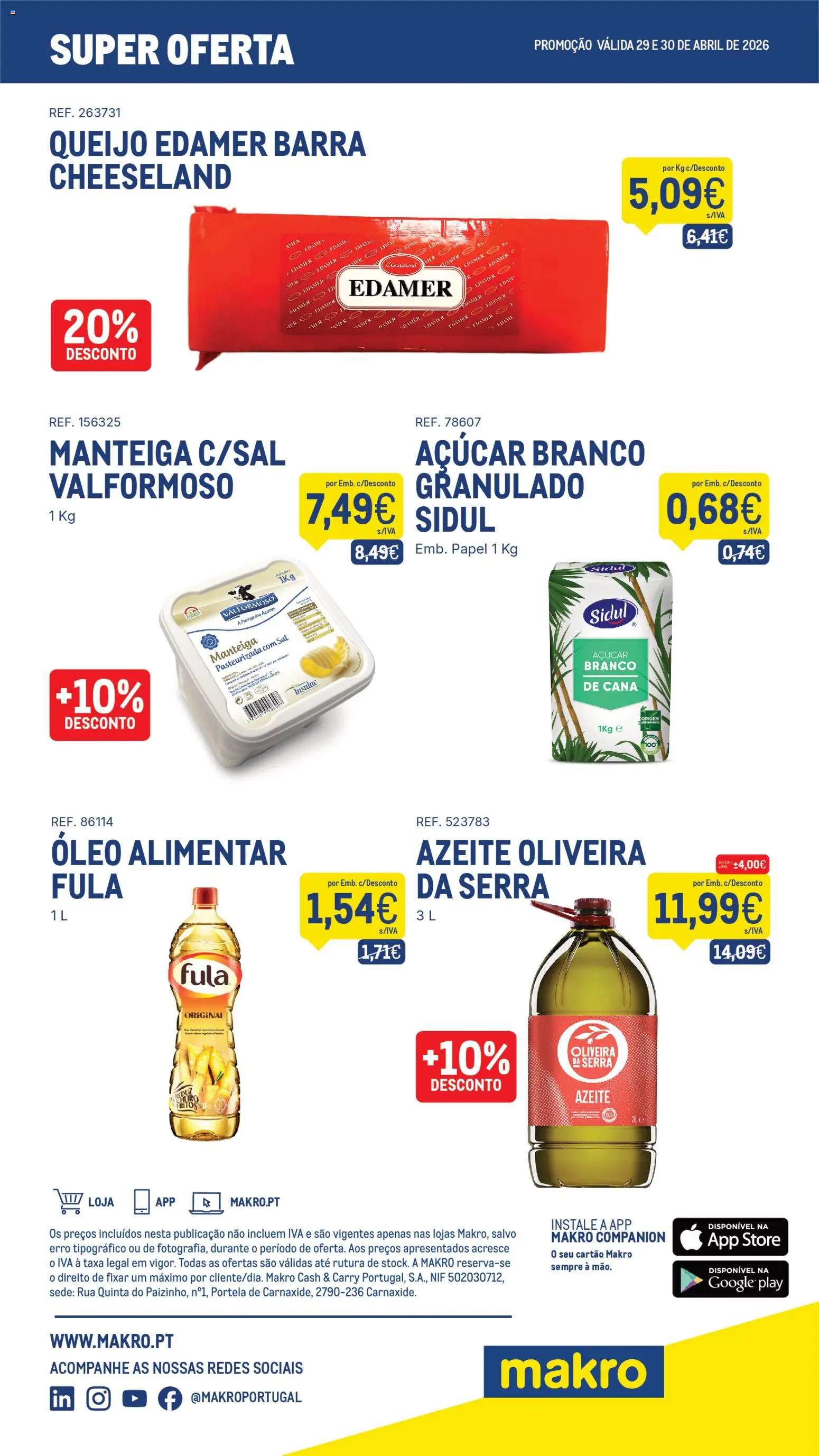 Makro folheto │ válido de 29.04.2026 | Página: 2 | Produtos: Azeite, Manteiga, Óleo, Açúcar