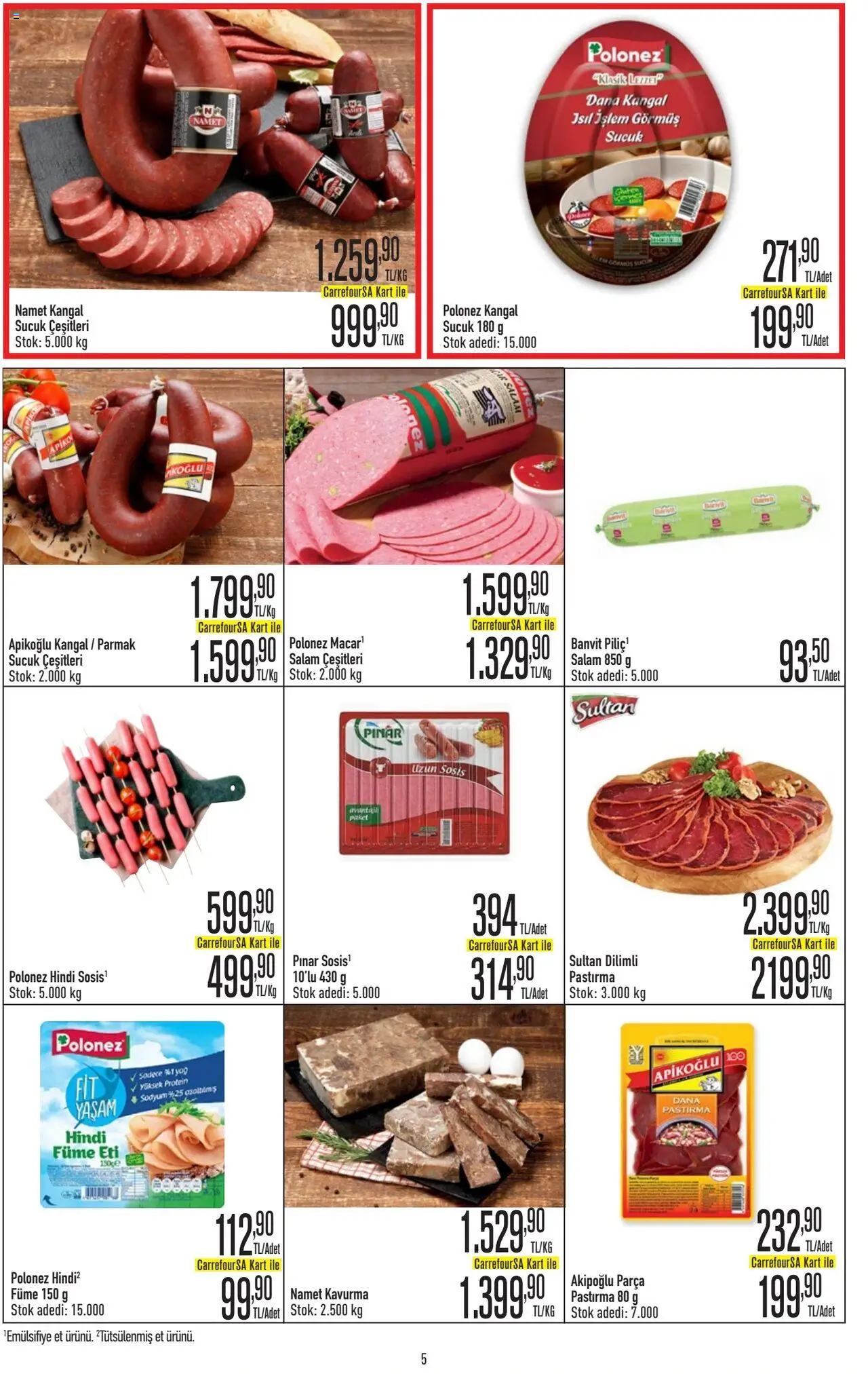 CarrefourSA Katalog - 09.10.2025 tarihinden itibaren geçerlidir | Sayfa: 5 | Ürünler: Salam, Sosis, Hindi füme, Sucuk