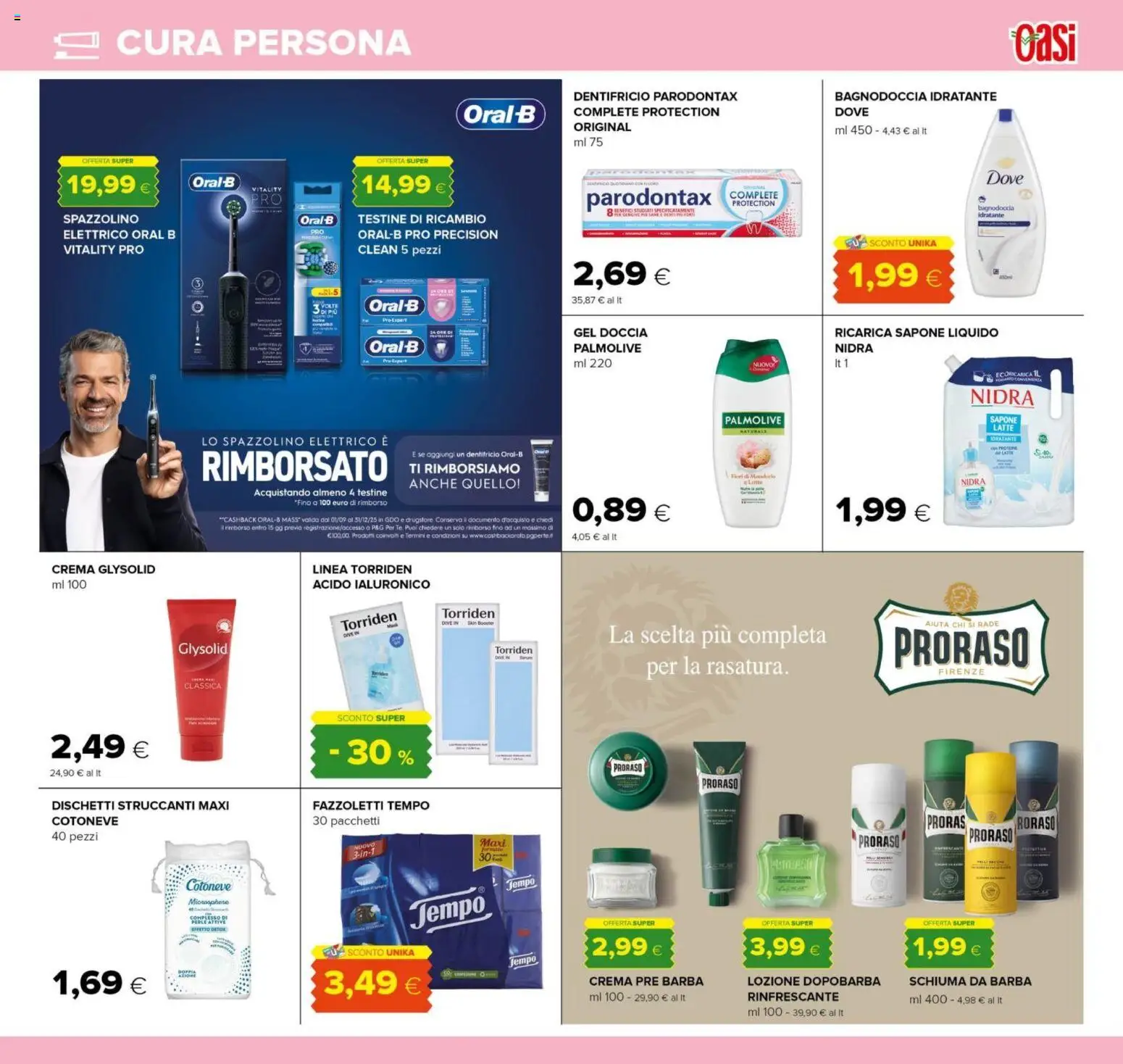 Volantino Oasi del 21.11.2025 | Pagina: 29 | Prodotti: Crema, Schiuma da barba, Lozione dopobarba, Doccia