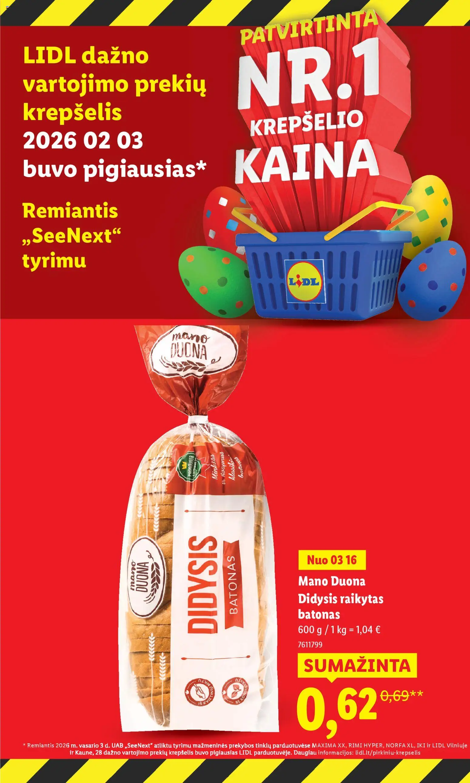 LIDL akcijos nuo 16.03.2026 | Puslapis: 4 | Prekių: Batonas, Duona, Krepšelis