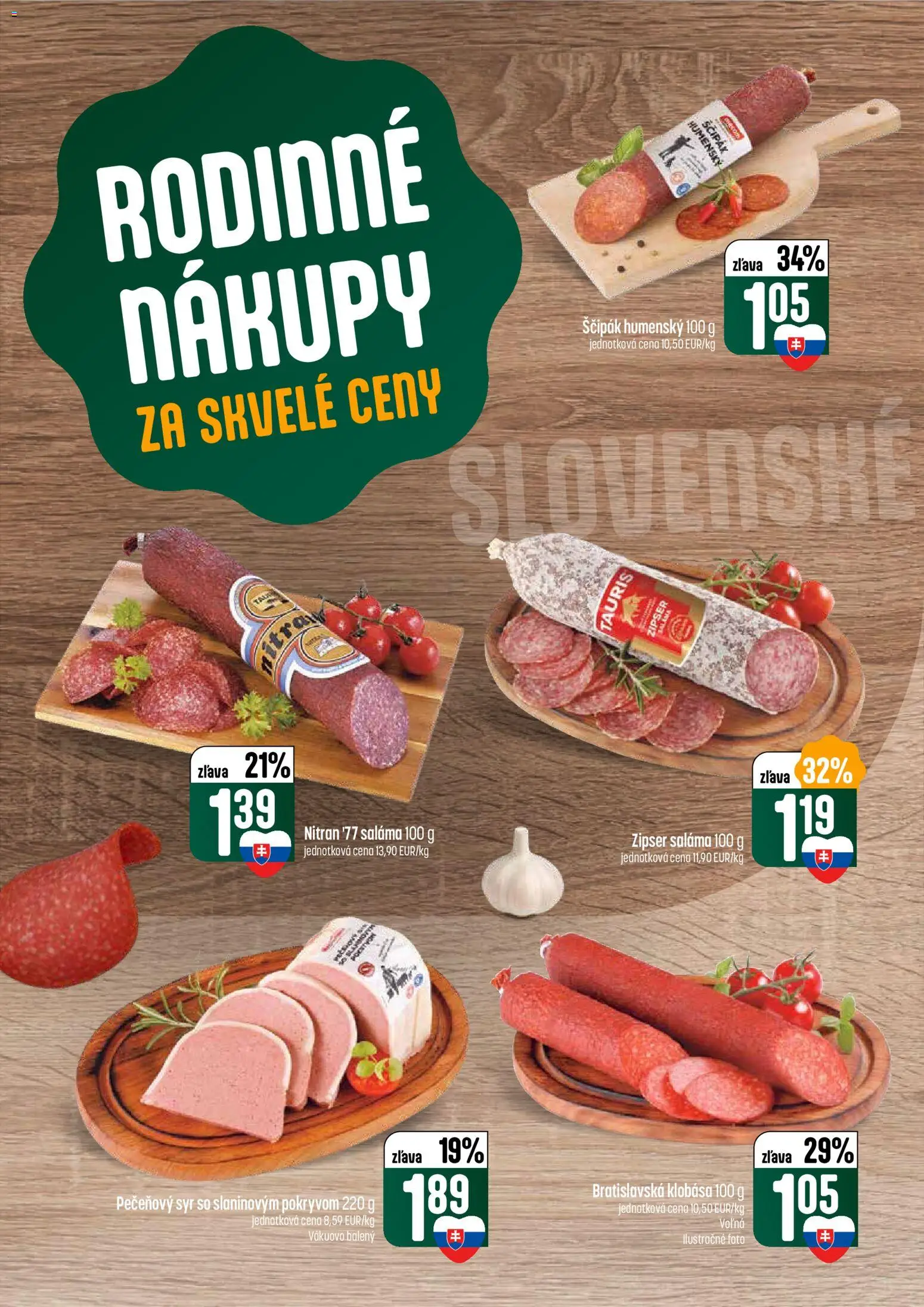 Nové COOP Jednota akcie – leták je platný od 26.02.2026 | Strana: 16 | Produkty: Syr, Saláma, Klobása