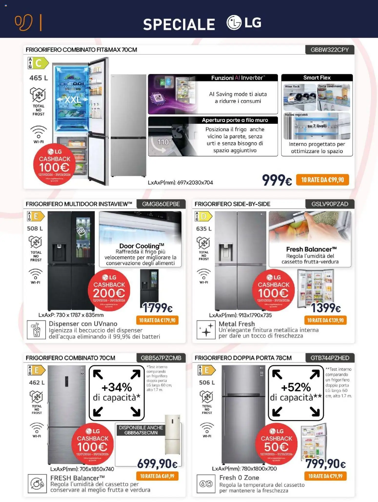 Volantino Unieuro del 13.02.2026 | Pagina: 2 | Prodotti: Frutta, Frigorifero, Frigorifero combinato