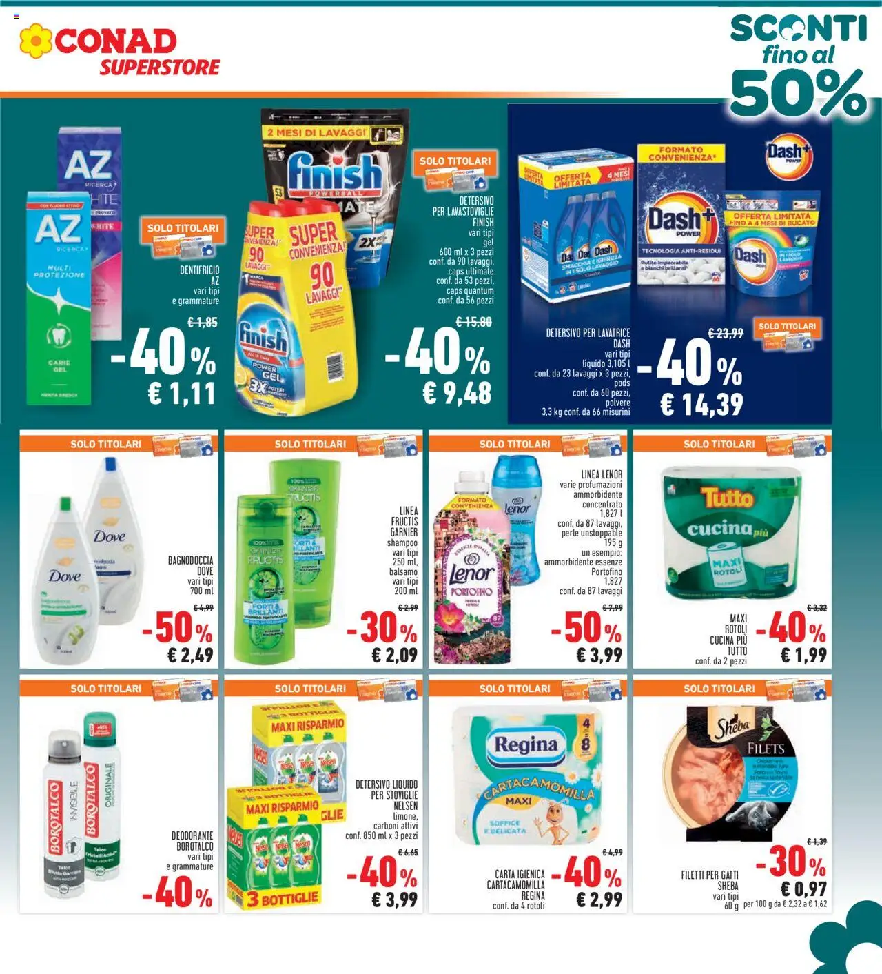 Volantino Conad del 28.08.2025 | Pagina: 5 | Prodotti: Balsamo, Detersivo per lavastoviglie, Lavatrice, Menta