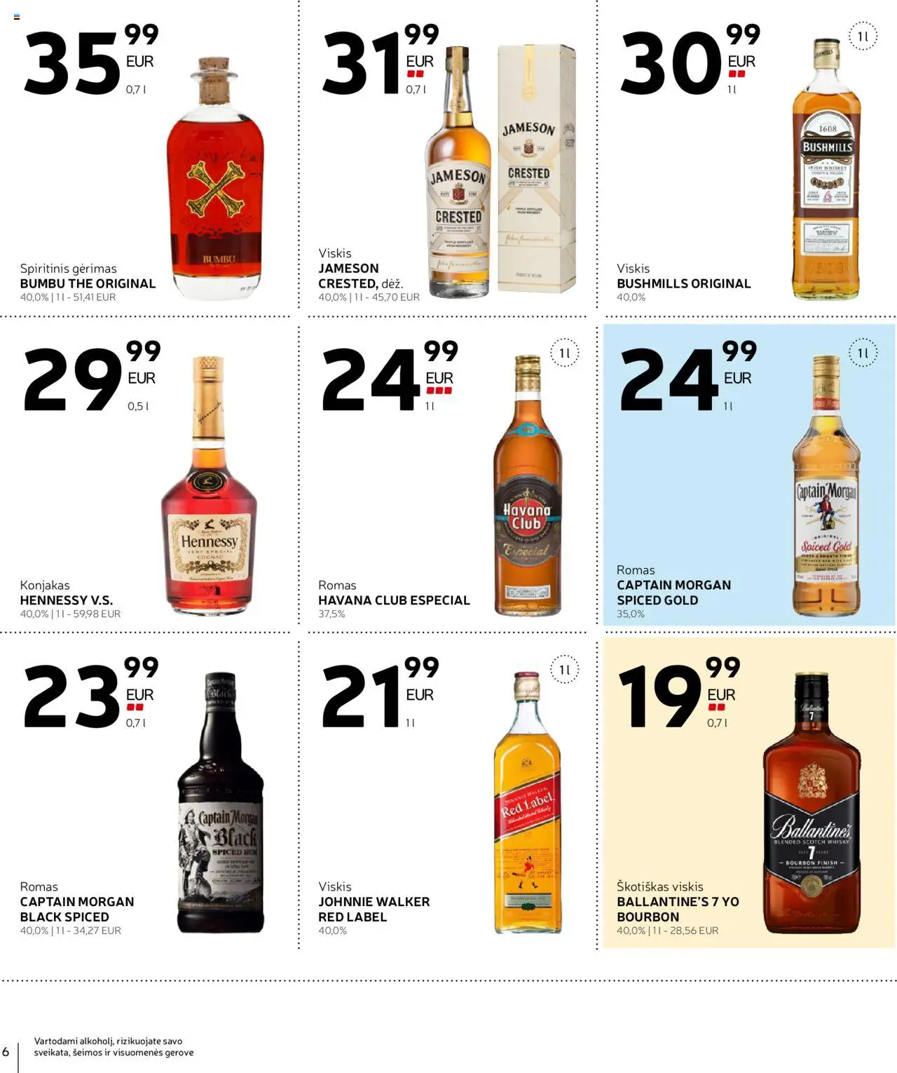Rimi leidinys - Alkoholinių gėrimų│galioja nuo 12.08.2025 | Puslapis: 6 | Prekių: Viskis