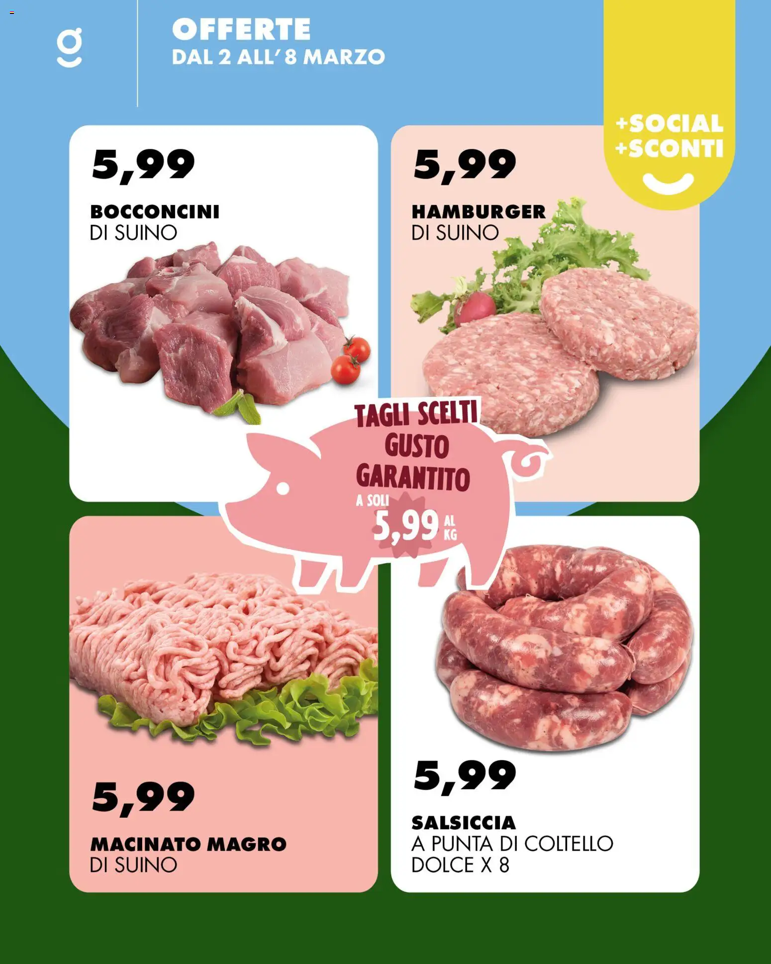 Volantino GECOP del 02.03.2026 | Pagina: 6 | Prodotti: Suino, Salsiccia, Hamburger, Macinato