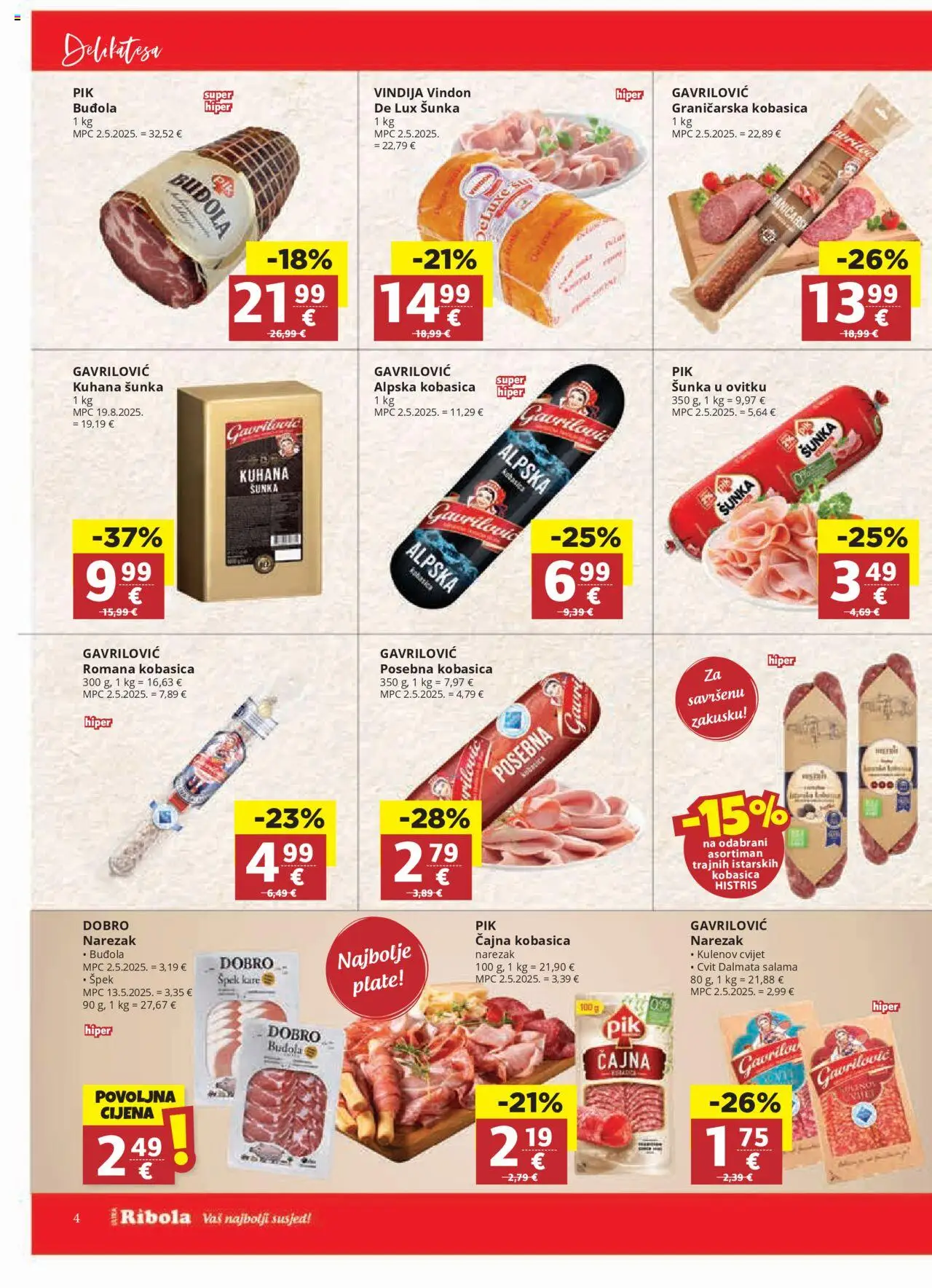 Ultra Gros katalog | vrijedi od 15.10.2025 | Stranica: 4 | Proizvodi: Vindija, Šunka, Narezak, Kobasica