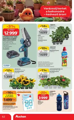 Auchan akciós újság - amely érvényes a következő dátumtól: 12.03.2026 | Oldal: 62 | Termékek: Egér, Akkumulátor, Eper, Láncfűrész