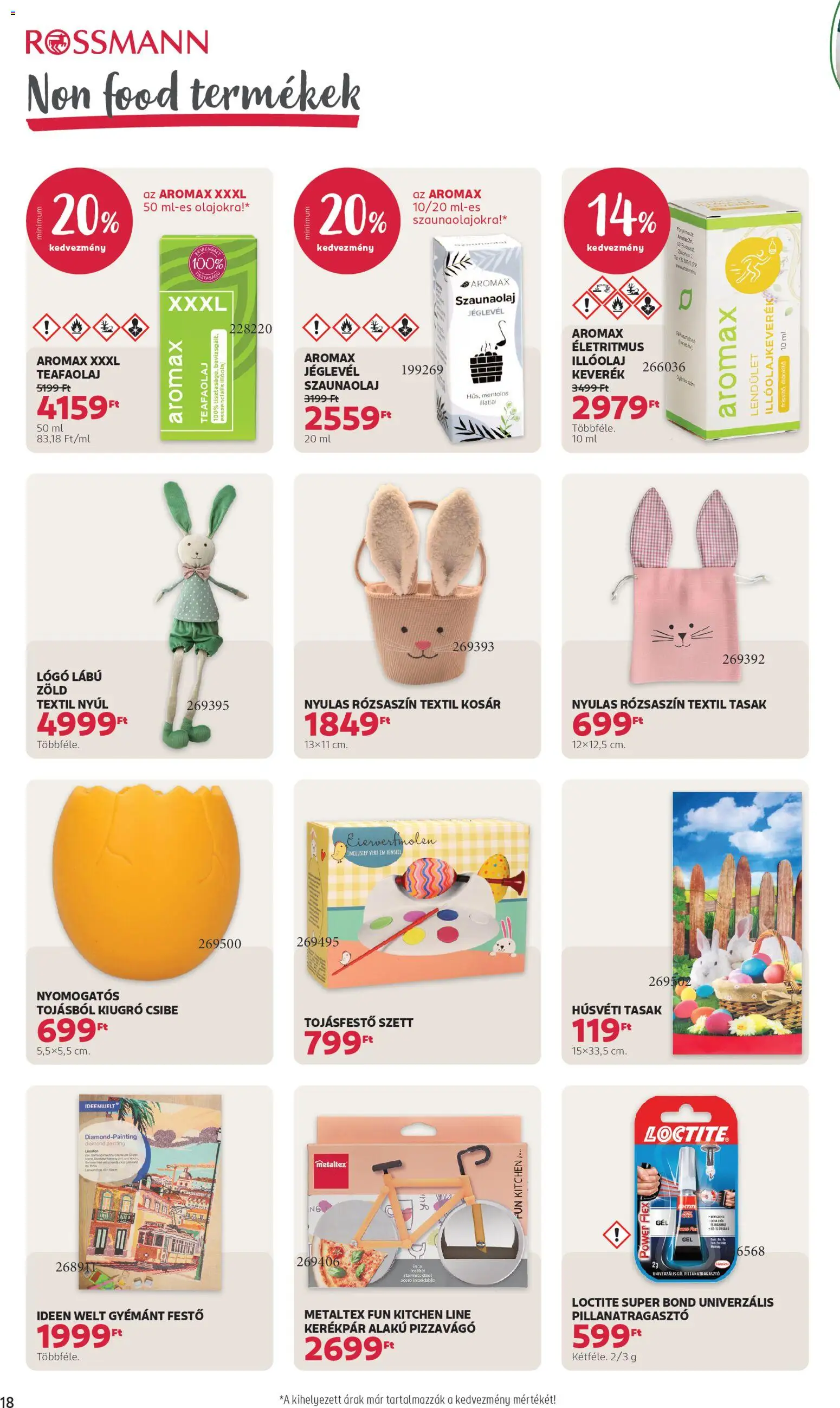 Rossmann akciós ujság - amely érvényes a következő dátumtól: 16.03.2026 | Oldal: 22 | Termékek: Teafaolaj, Illóolaj, Kerékpár, Pizza