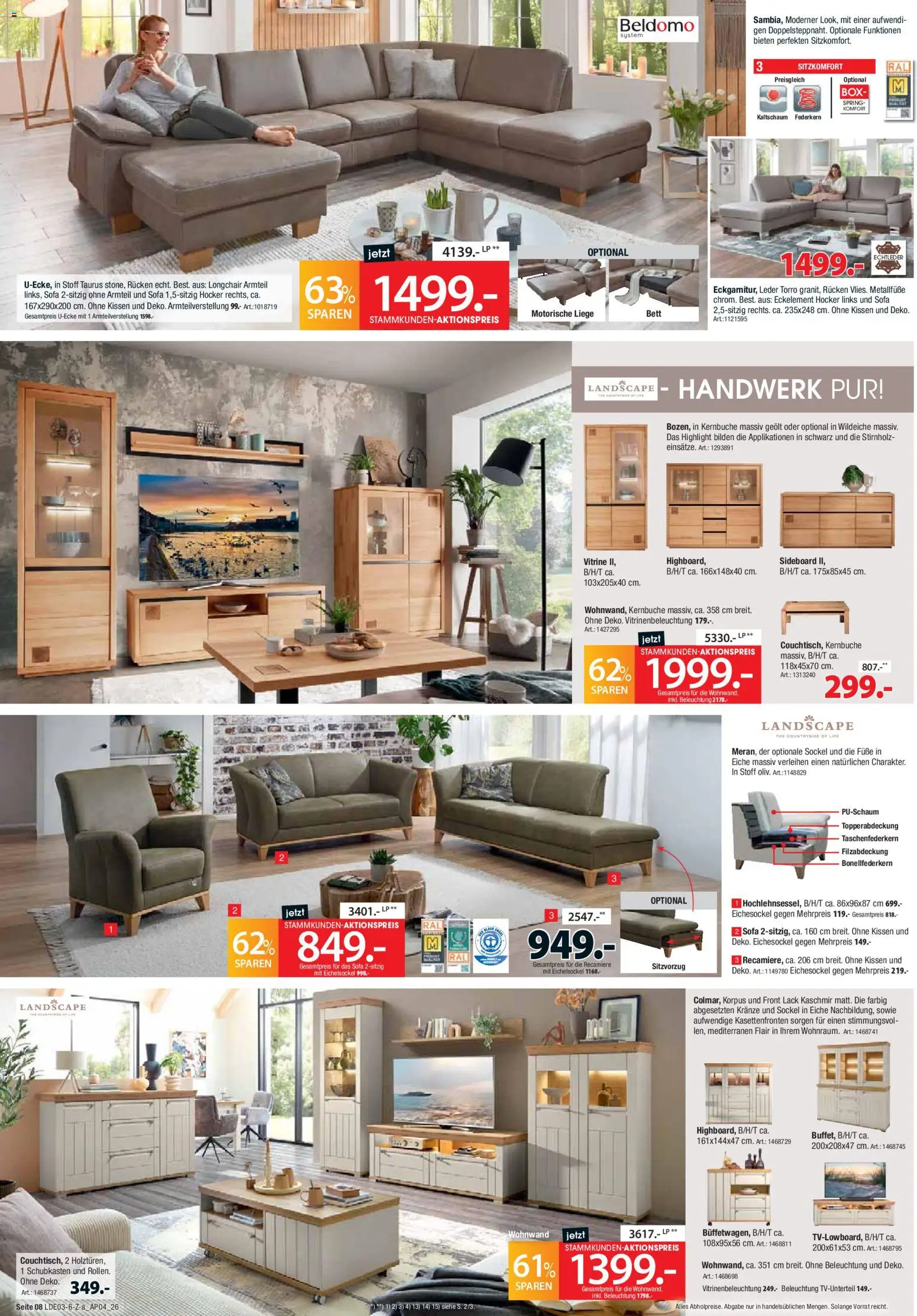 Zurbrüggen Best Deals – gültig ab 28.03.2026 | Seite: 8 | Produkte: Sideboard, Hocker, Kissen, Sofa