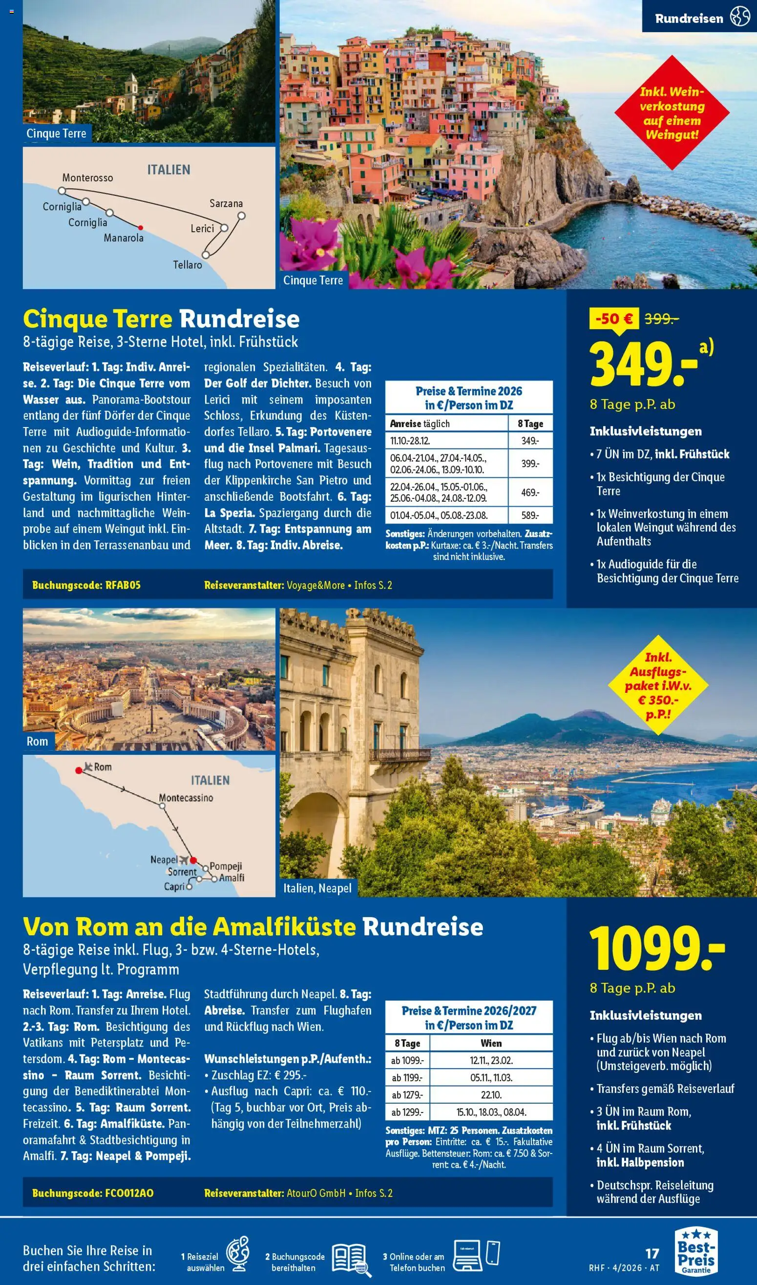 Lidl April Reise - Highlights gültig ab 28.03.2026 | Seite: 17 | Produkte: Wasser, Wein