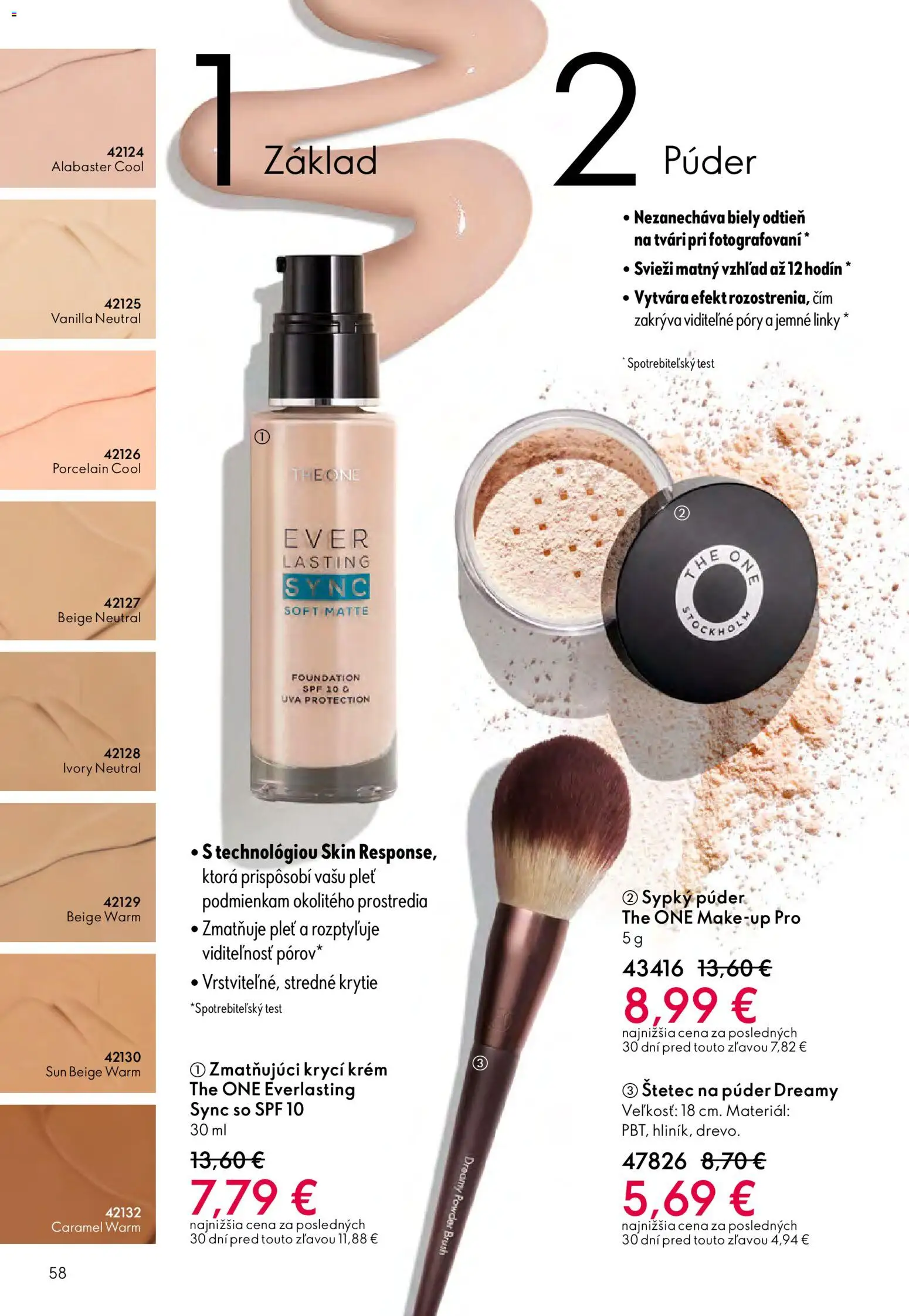 Nové Oriflame akcie – leták je platný od 11.02.2026 | Strana: 58 | Produkty: Púder, Štetec, Krém