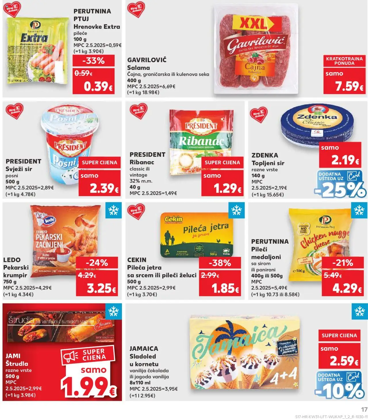 Kaufland katalog | vrijedi od 30.07.2025 | Stranica: 17 | Proizvodi: Sir, Salama, Sladoled, Krumpir