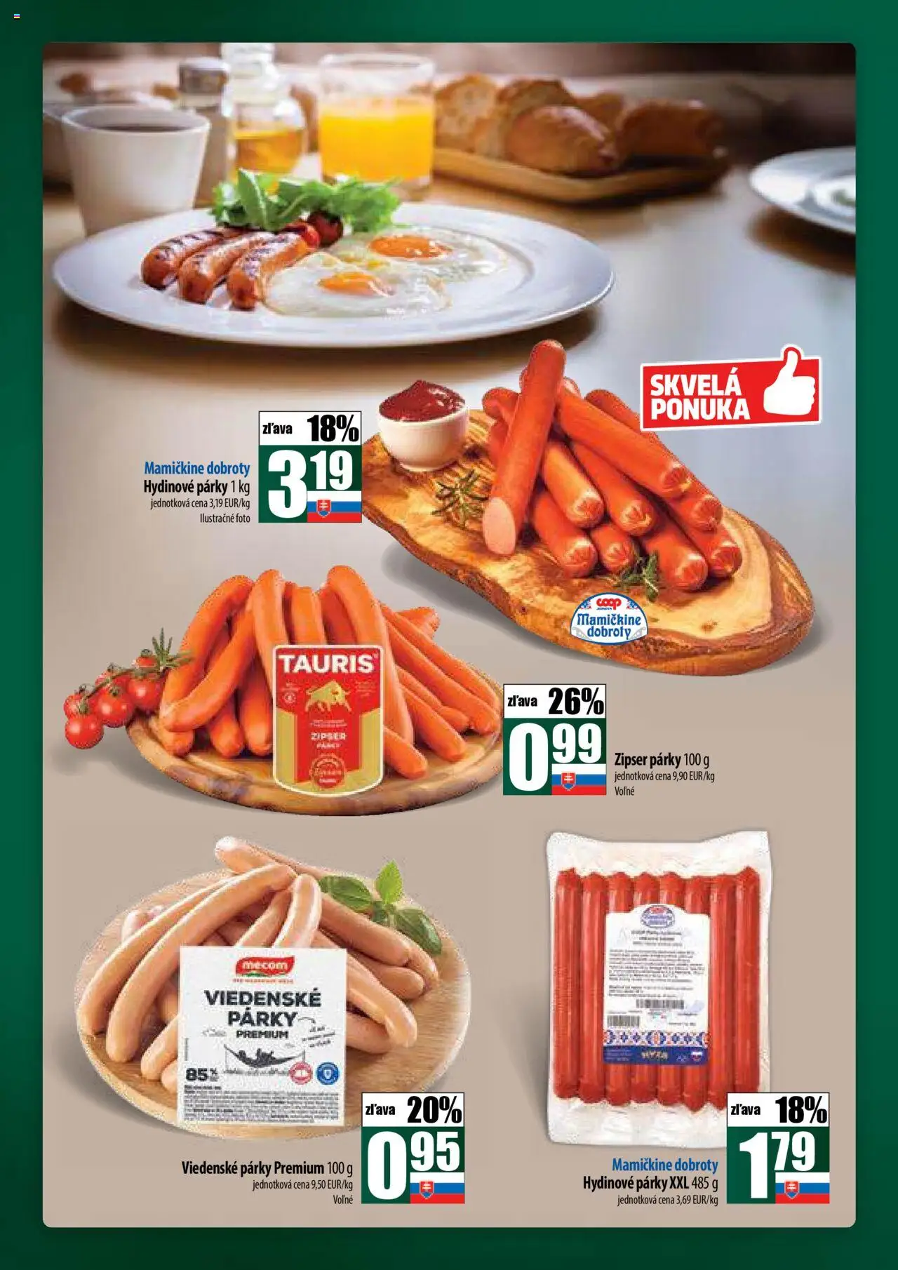 COOP Jednota široká ponuka │ platný od 24.07.2025 | Strana: 10 | Produkty: Párky