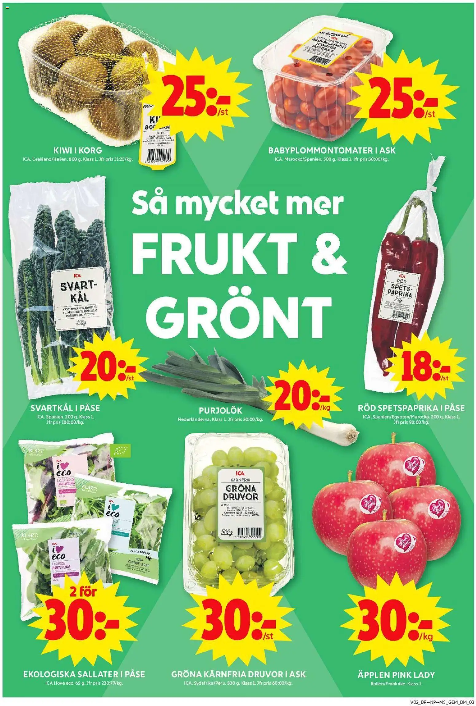 ICA Maxi reklamblad aktuell från 05.01.2026 | Sida: 3 | Produkter: Babyspenat, Korg, Tomater, Kiwi