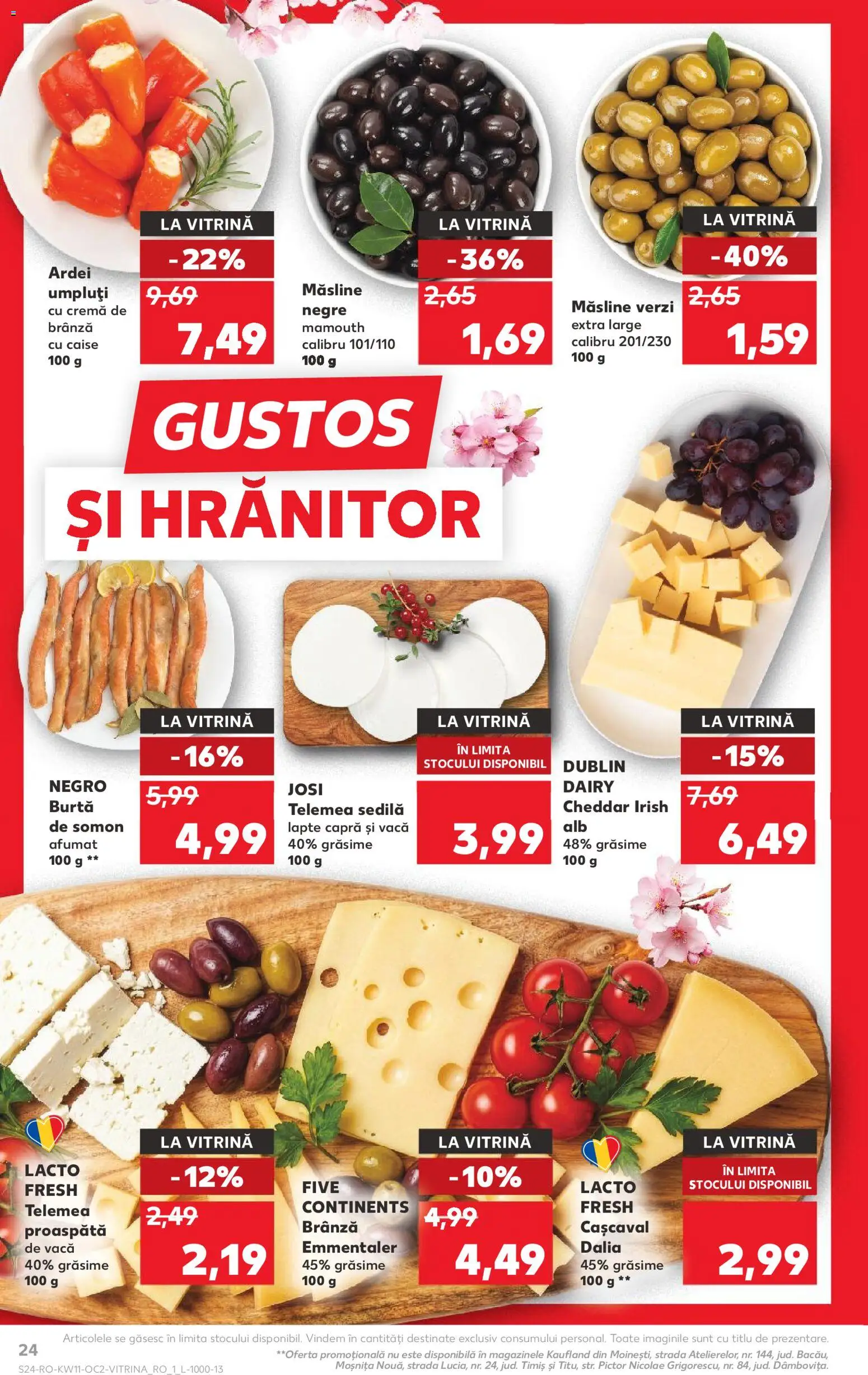 Noul catalog Kaufland – valabil de la 11.03.2026 | Pagină: 24 | Produse: Hijyenik ped, Cașcaval, Cremă, Ahtapot