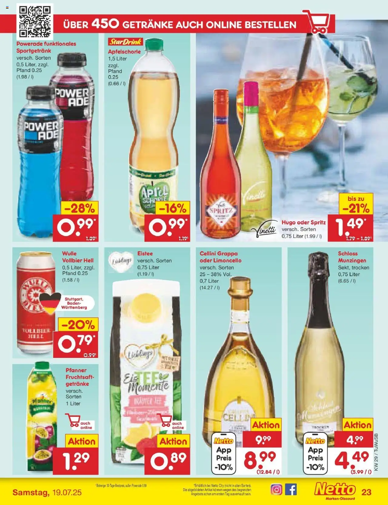 Netto Marken-Discount prospekt Calw-Stammheim	 - gültig ab dem 13.07.2025 | Seite: 33 | Produkte: Apple, Limoncello, Fruchtsaft, Hugo