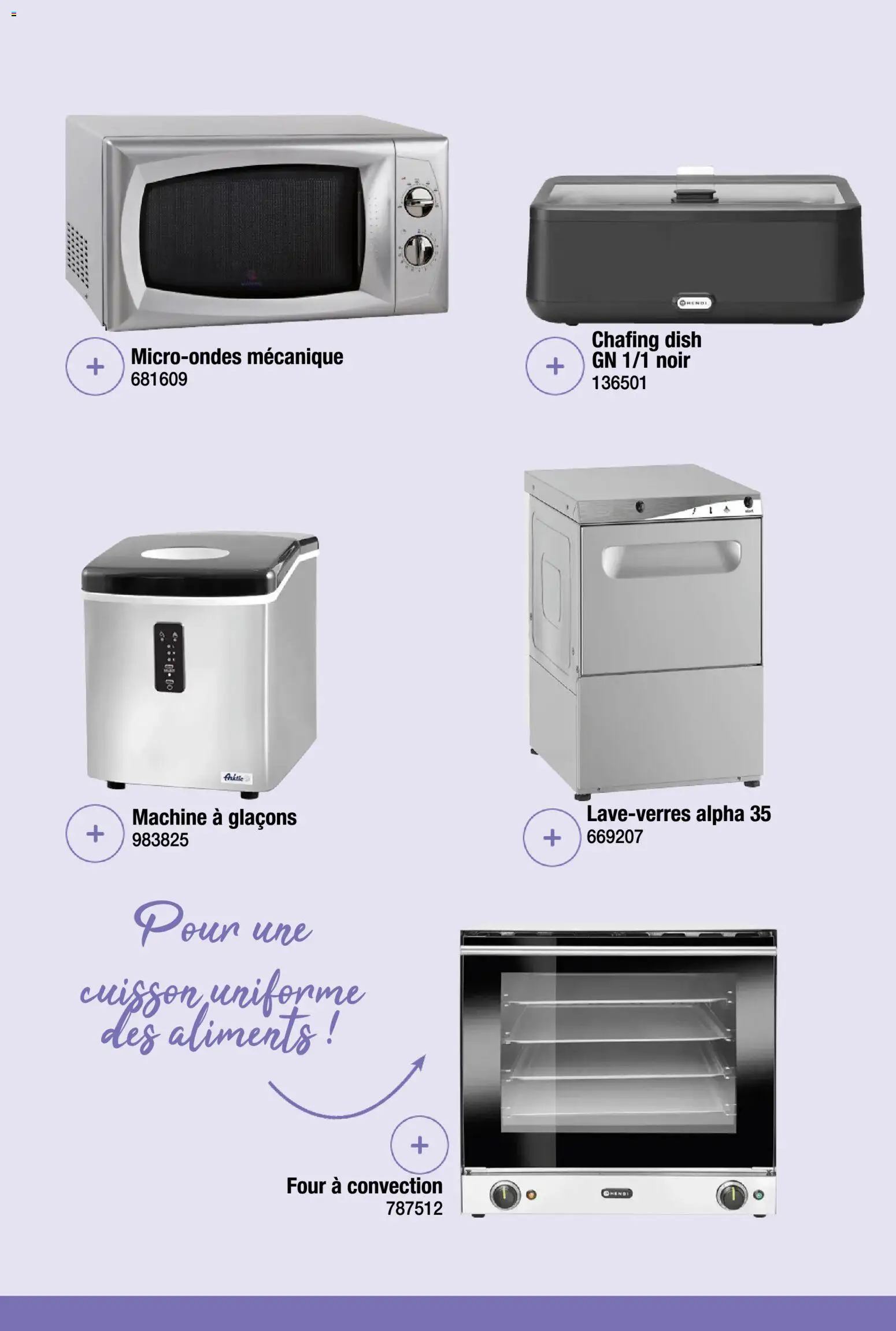 {H1} | Page: 61 | Produits: Machine à glaçons, Four