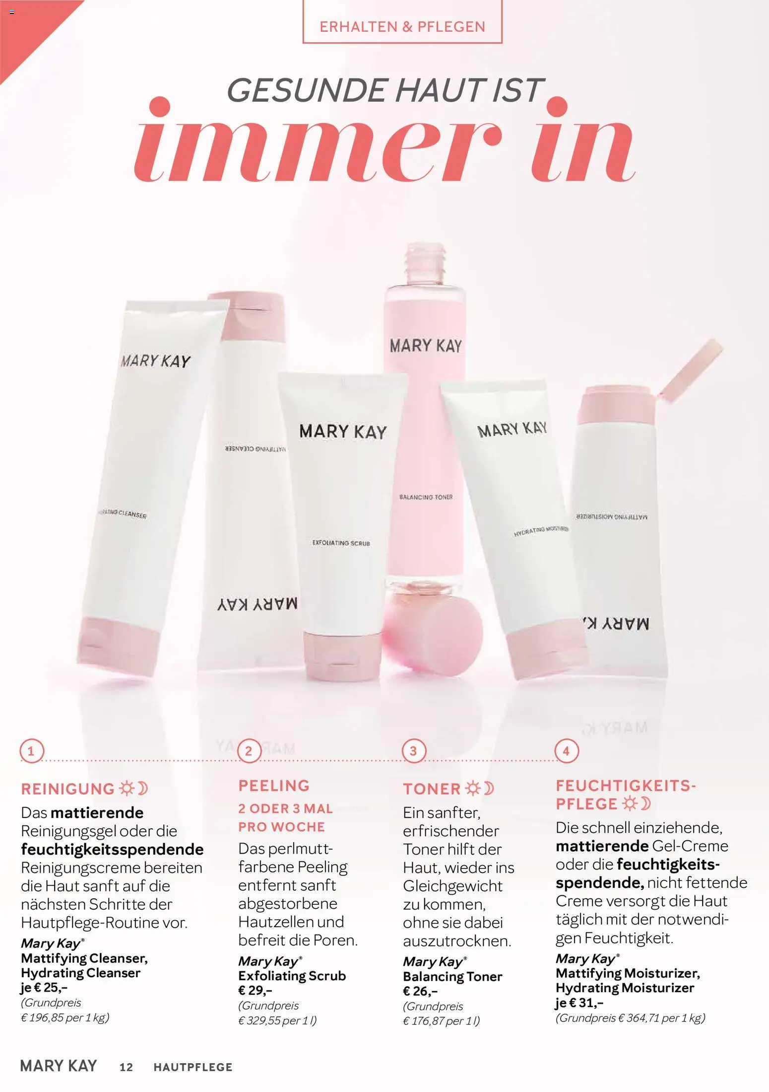 Mary Kay Katalog – gültig ab 15.04.2026 | Seite: 12 | Produkte: Toner, Creme, Peeling