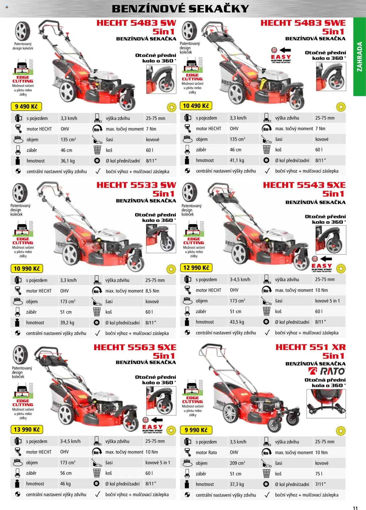 Hecht katalog - Jaro-léto 2025 od 22.04.2025 | Strana: 11 | Produkty: Zahrada, Kolo, Sekačka, Kola