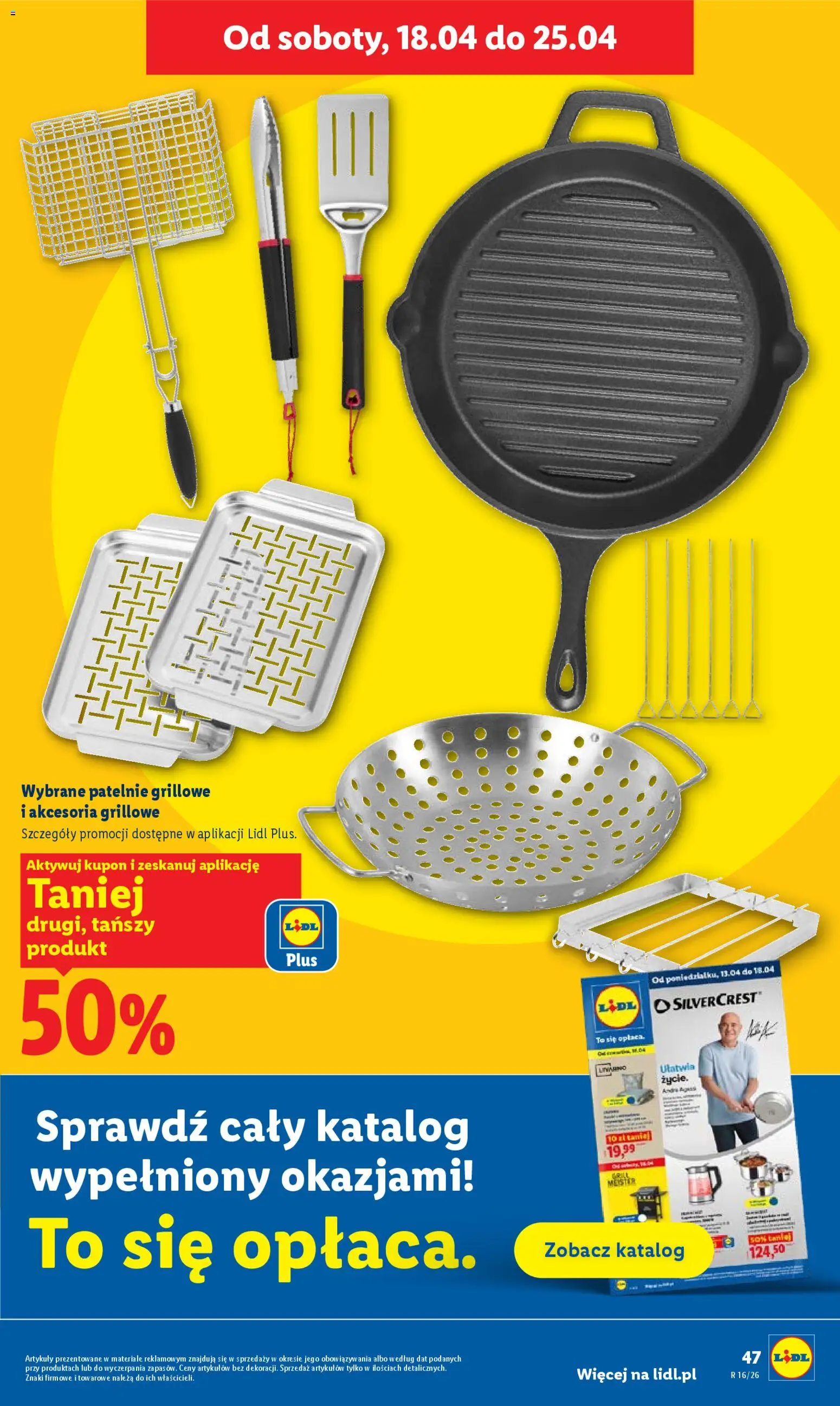 Lidl gazetka od 16.04.2026 | Strona: 47 | Produkty: Grill, Patelnie