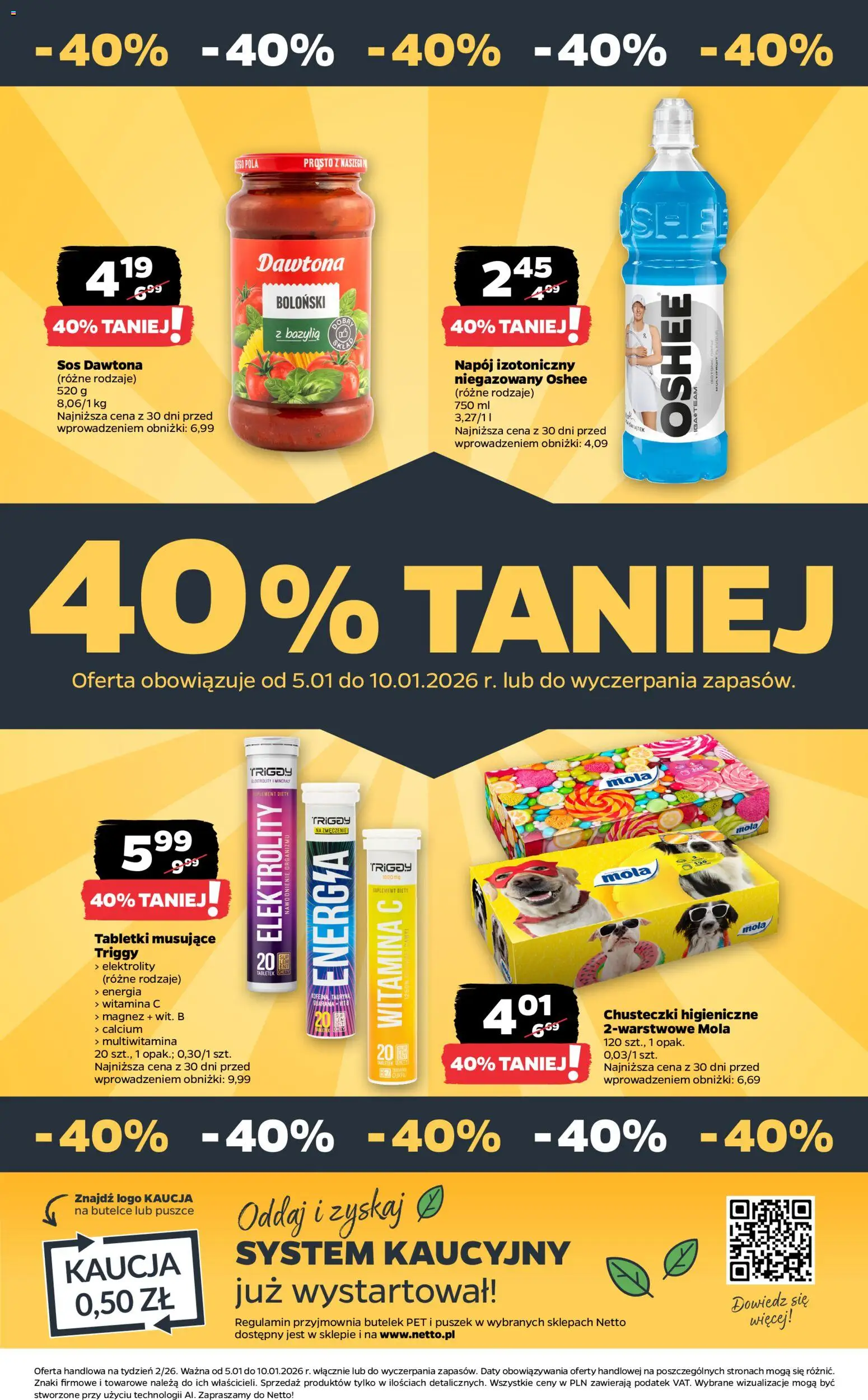 Netto gazetka - Spożywcza od 05.01.2026 | Strona: 32 | Produkty: Chusteczki higieniczne, Bazylia, Sos