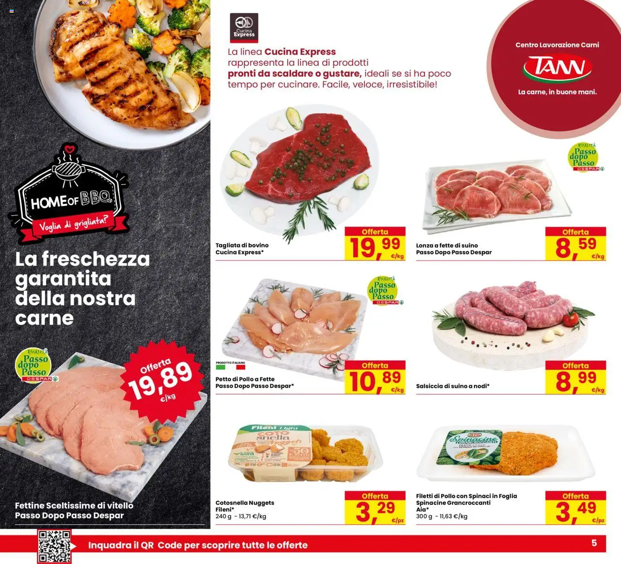 Volantino Despar del 21.08.2025 | Pagina: 5 | Prodotti: Petto di Pollo, Suino, Salsiccia, Vitello