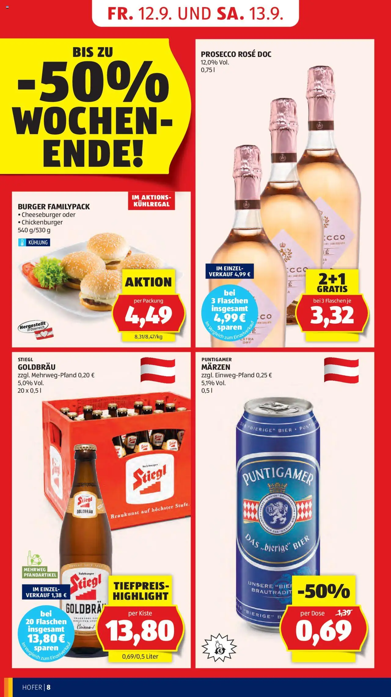 Hofer Flugblatt gültig ab 12.09.2025 | Seite: 10 | Produkte: Salat, Bier