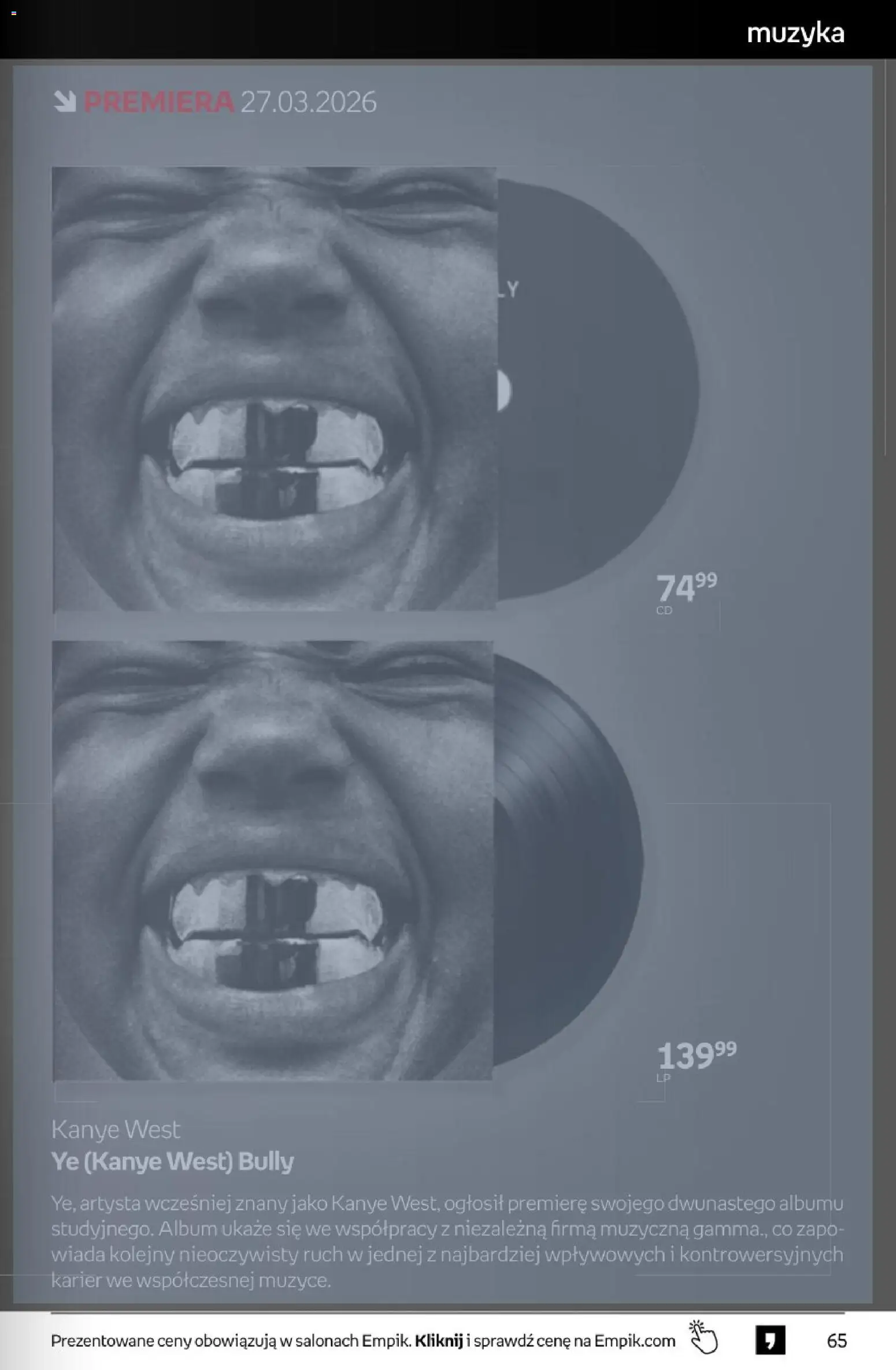 Empik promocje - Tom kultury Muzyka od 25.03.2026 | Strona: 3