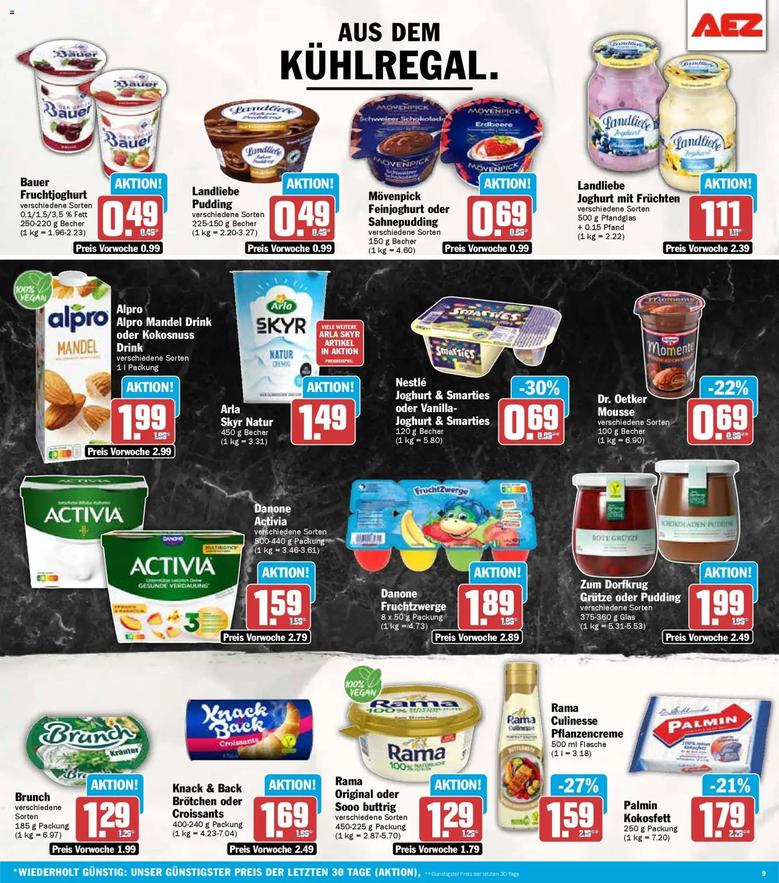 AEZ Prospekt 	 – gültig ab 17.11.2025 | Seite: 9 | Produkte: Joghurt, Fruchtzwerge, Fruchtjoghurt, Arla skyr