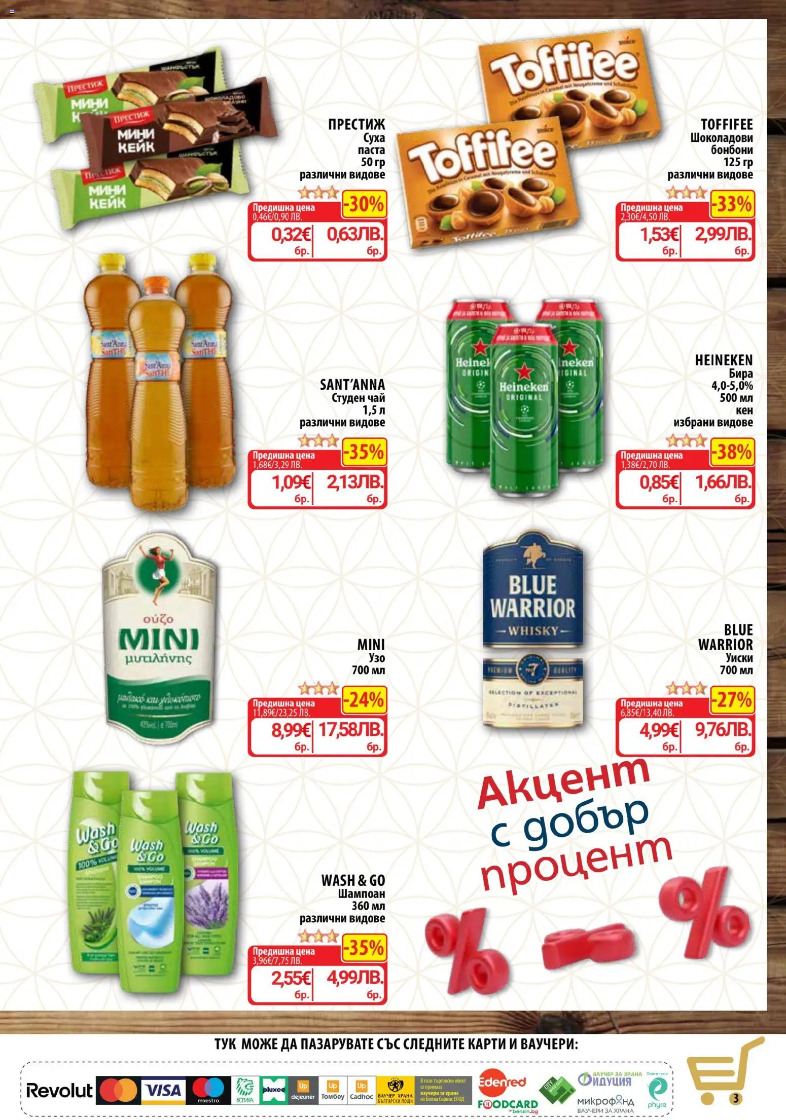 {H1} | Страница: 5 | Продукти: Шампоан, Бонбони, Уиски, Студен чай