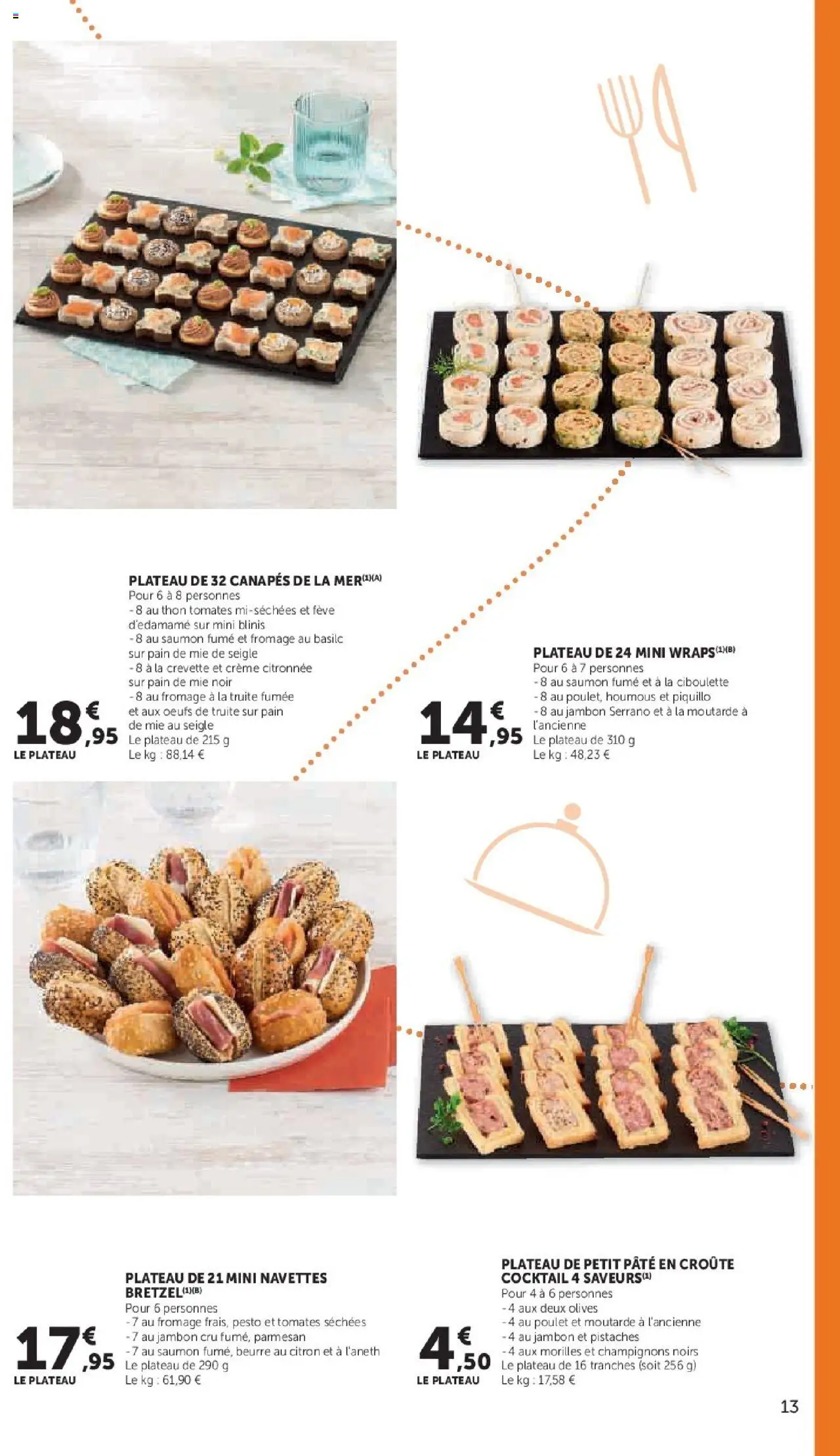 {H1} | Page: 13 | Produits: Olives, Fève, Crevette, Fromage