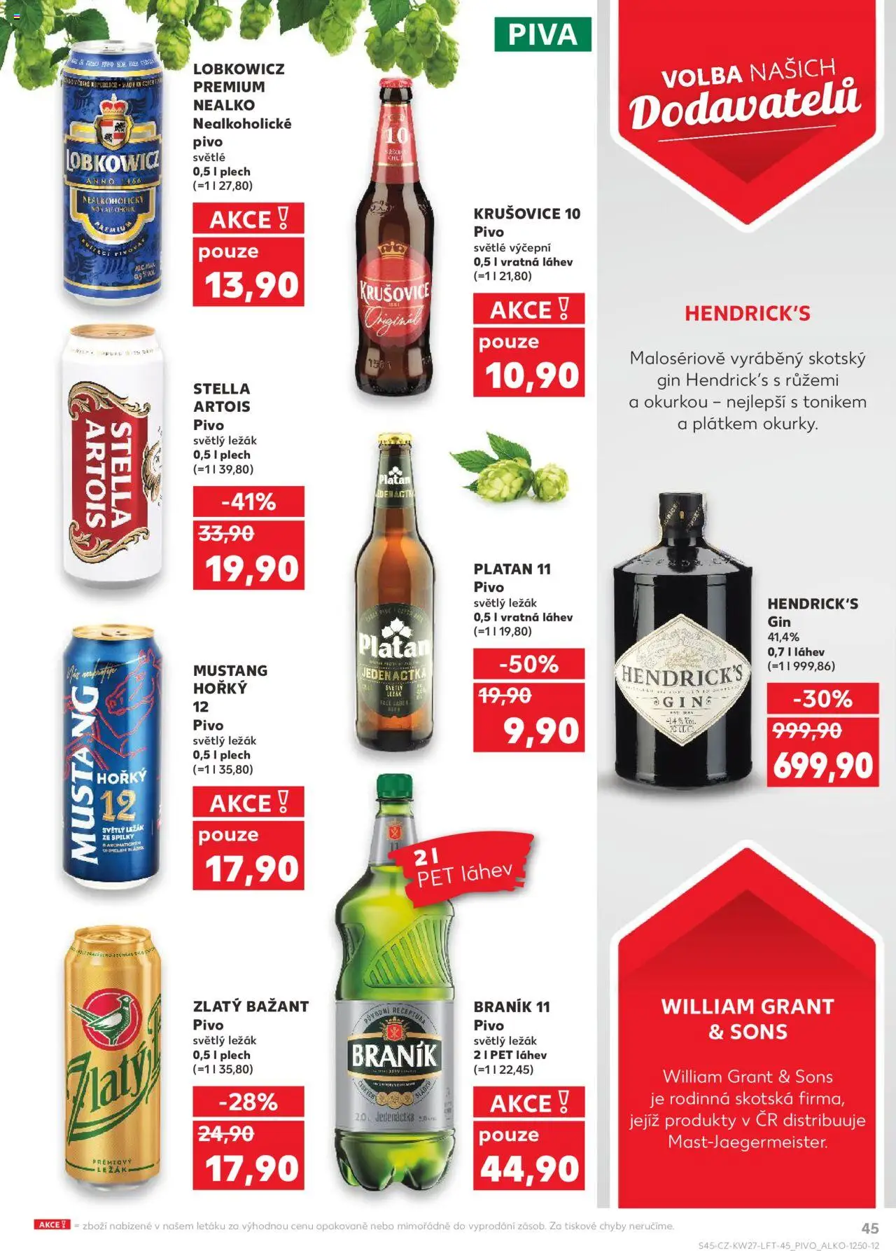 Kaufland leták od 02.07.2025 | Strana: 45 | Produkty: Pivo, Nealkoholické pivo, Braník, Braník 11