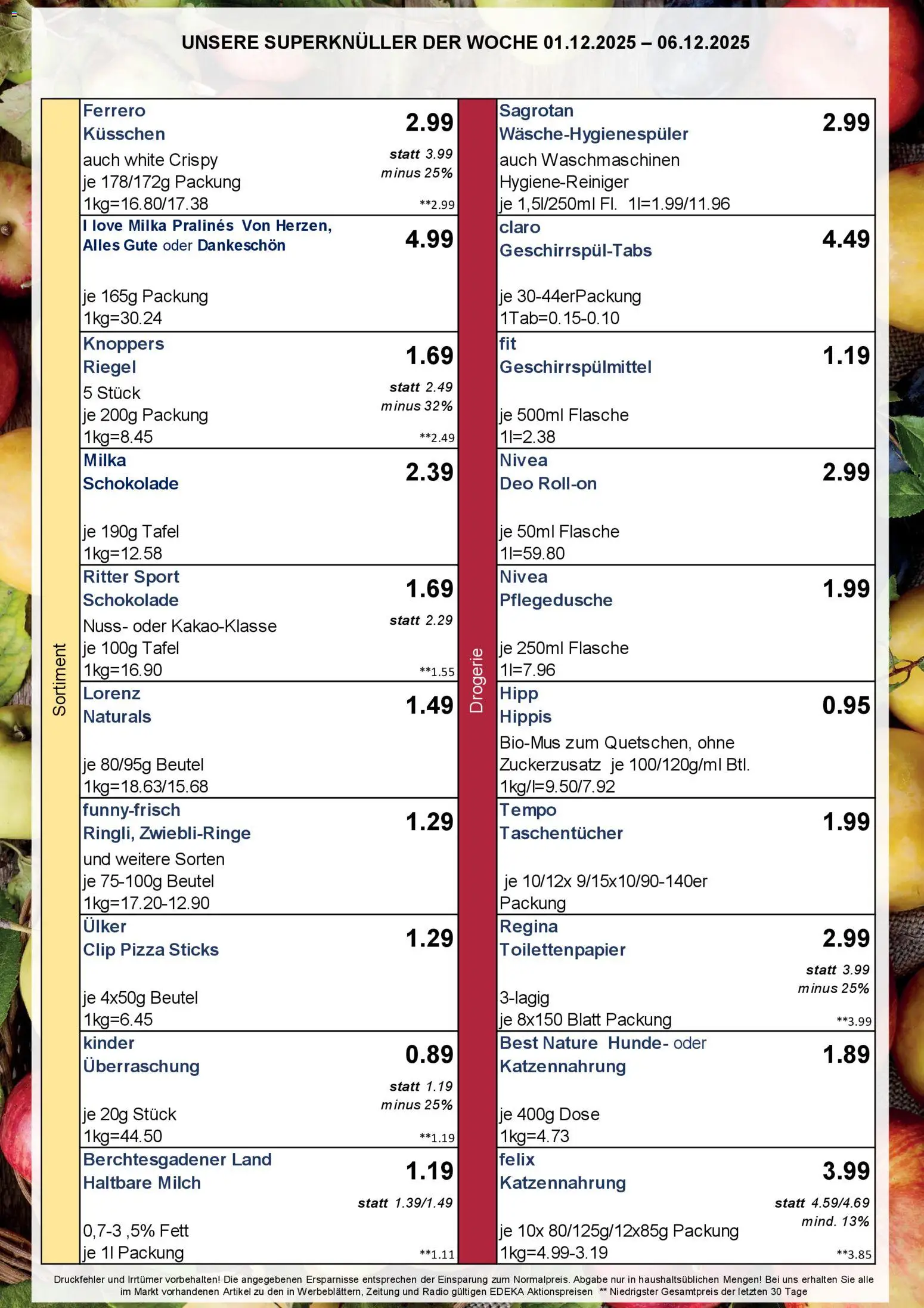 Simmel - Bayern – gültig ab 01.12.2025 | Seite: 3 | Produkte: Milka schokolade, Milka, Geschirrspülmittel, Radio