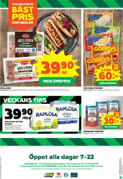 Coop Daglivs reklamblad aktuell från 07.07.2025 | Sida: 12 | Produkter: Krossade tomater, Grillkorv, Chili, Tomater
