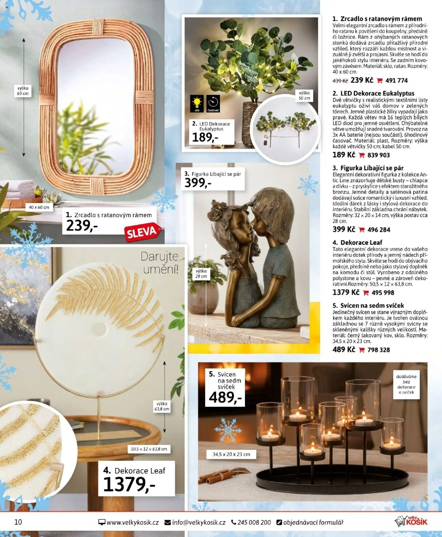 Velký Košík katalog prosinec 2025 od 01.12.2025 | Strana: 10 | Produkty: Svícen, Baterie, Zrcadlo, Dekorace