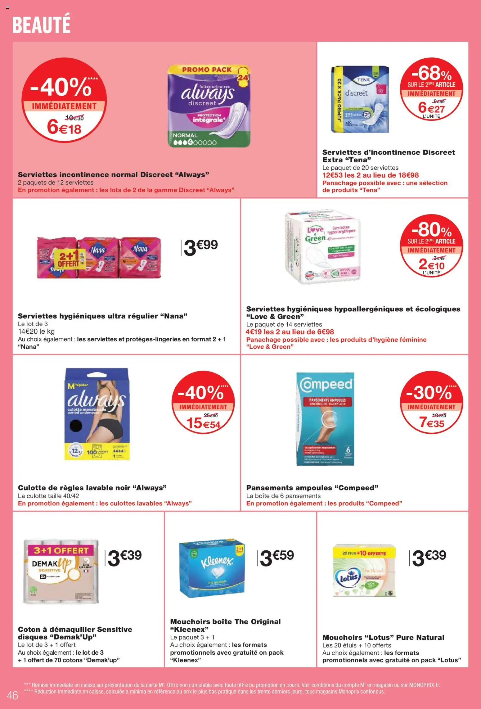 {H1} | Page: 46 | Produits: Coton, Mouchoirs, Culotte, Thé