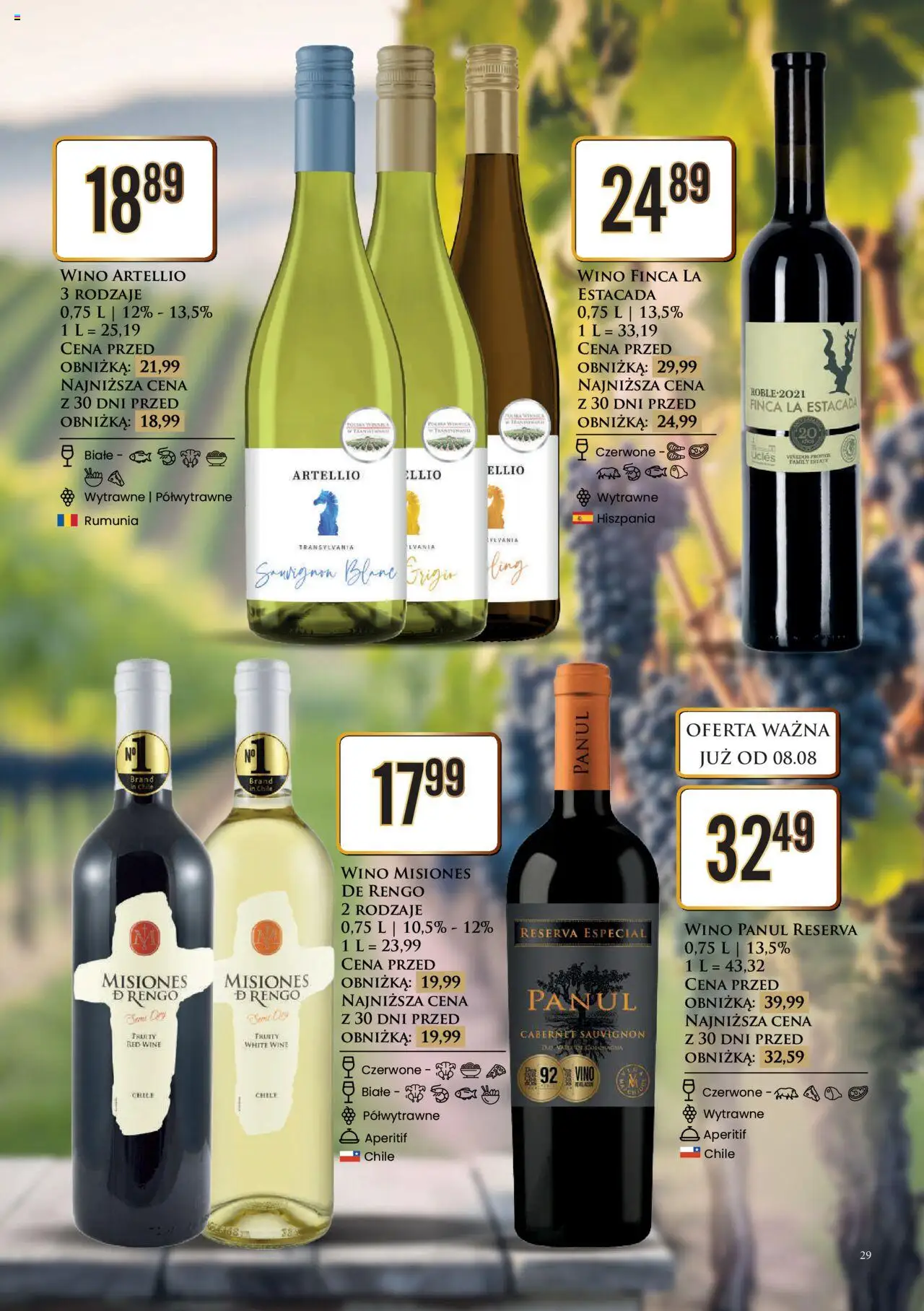 Dino Gazetka alkoholowa od 11.08.2025 | Strona: 29 | Produkty: Wino