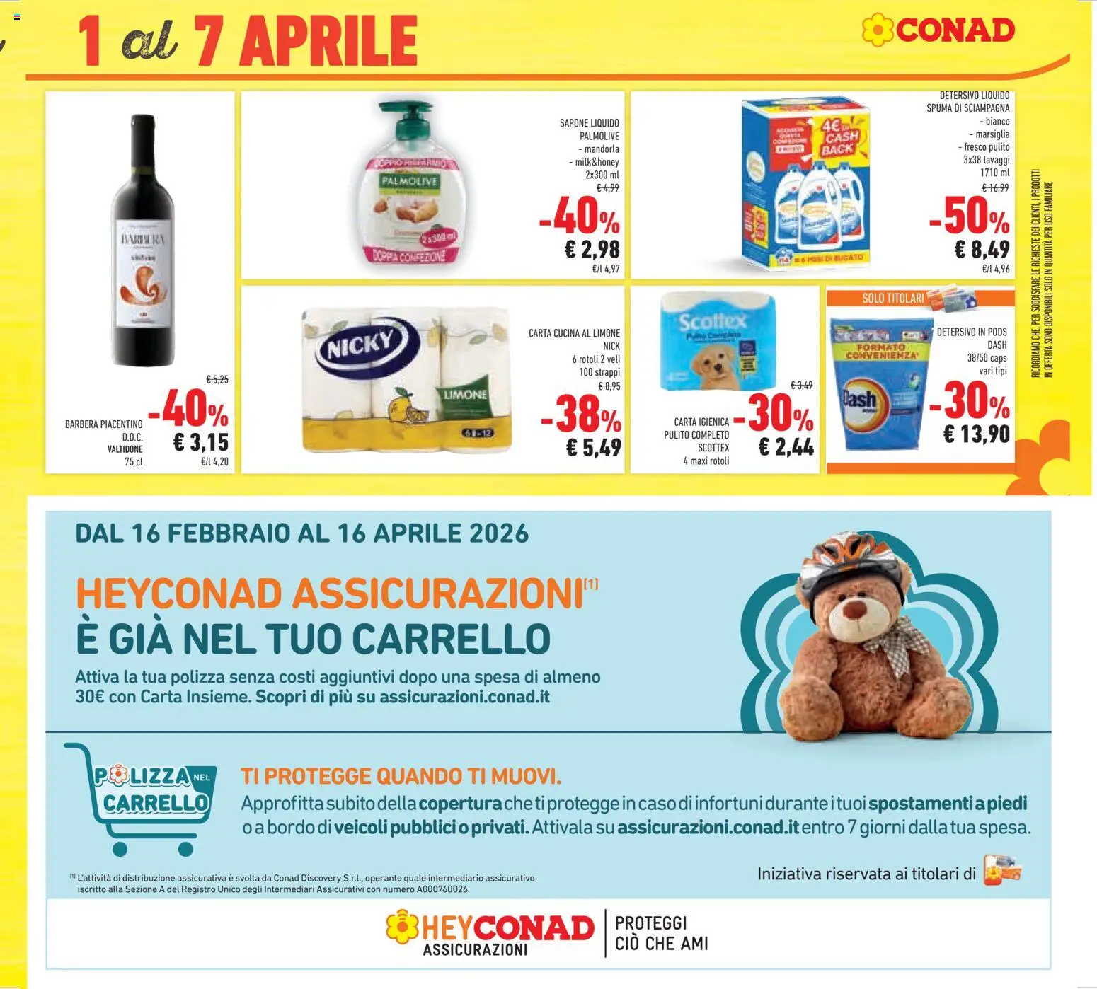 Volantino Conad del 25.03.2026 | Pagina: 43 | Prodotti: Carta igienica, Sapone, Limone, Carrello