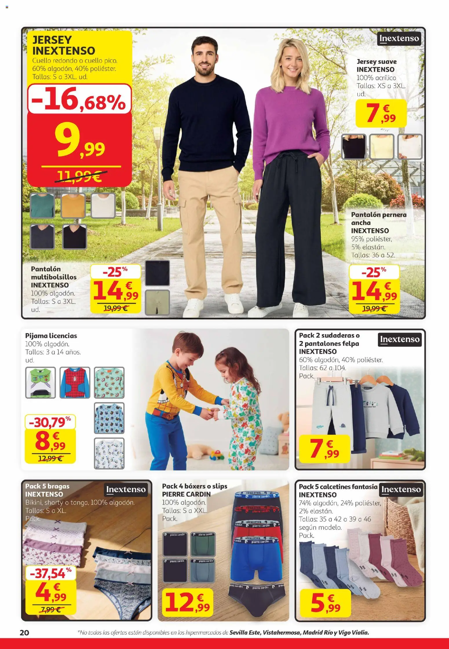 Alcampo -  Canarias │ válido desde el 29.01.2026 | Página: 20 | Productos: Pantalones, Bragas, Pijama, Boxers